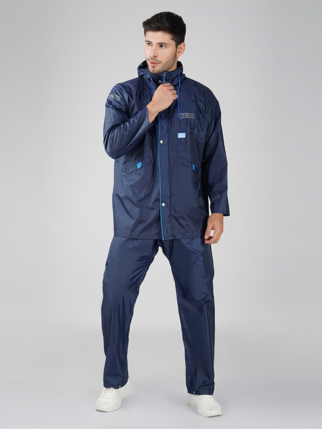 NiceG Men s Waterproof Bike Raincoat Hooded Blue