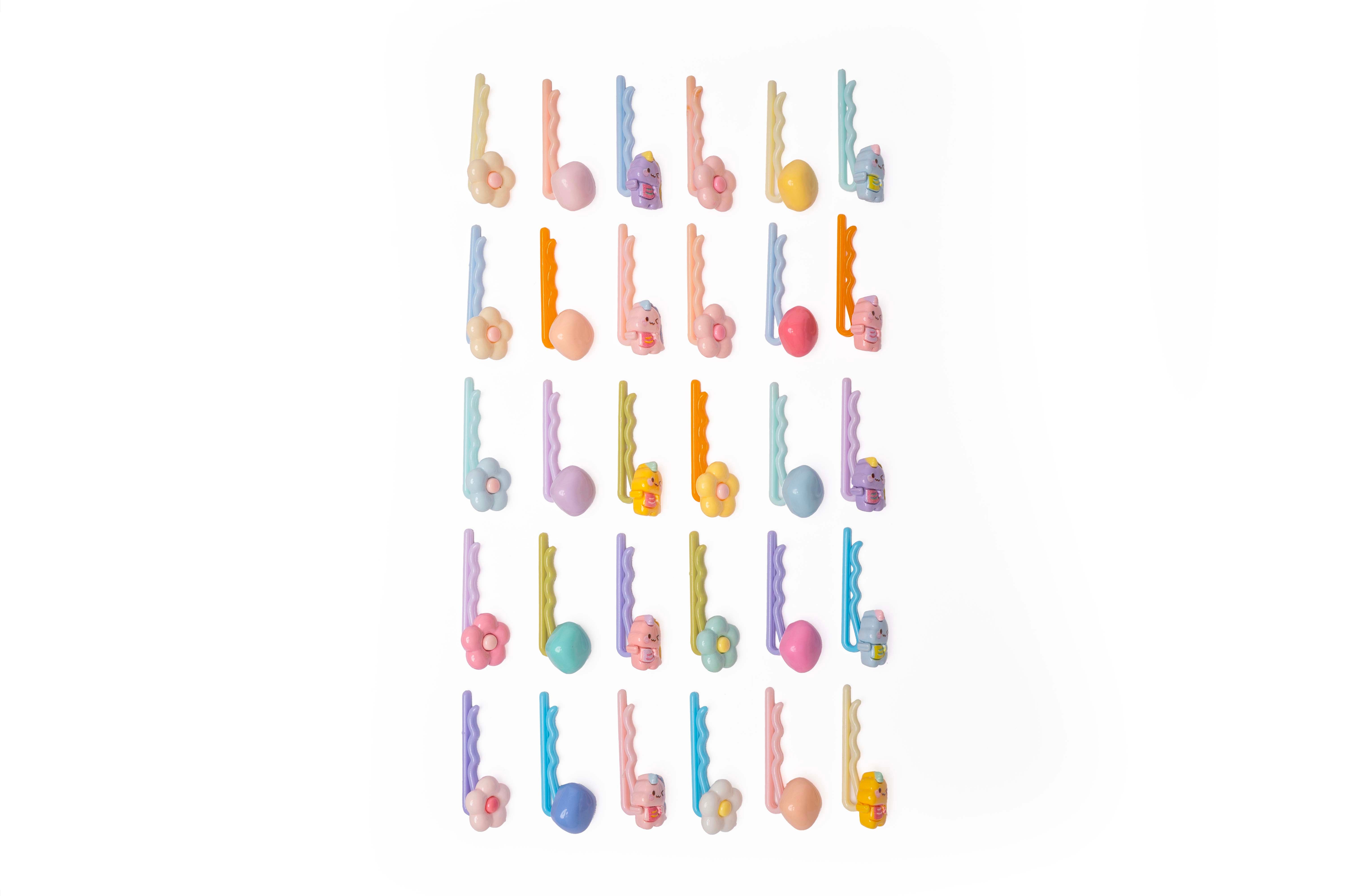 Cute Pastel Mini Bobby Hair Pins – Set of 15 Pairs