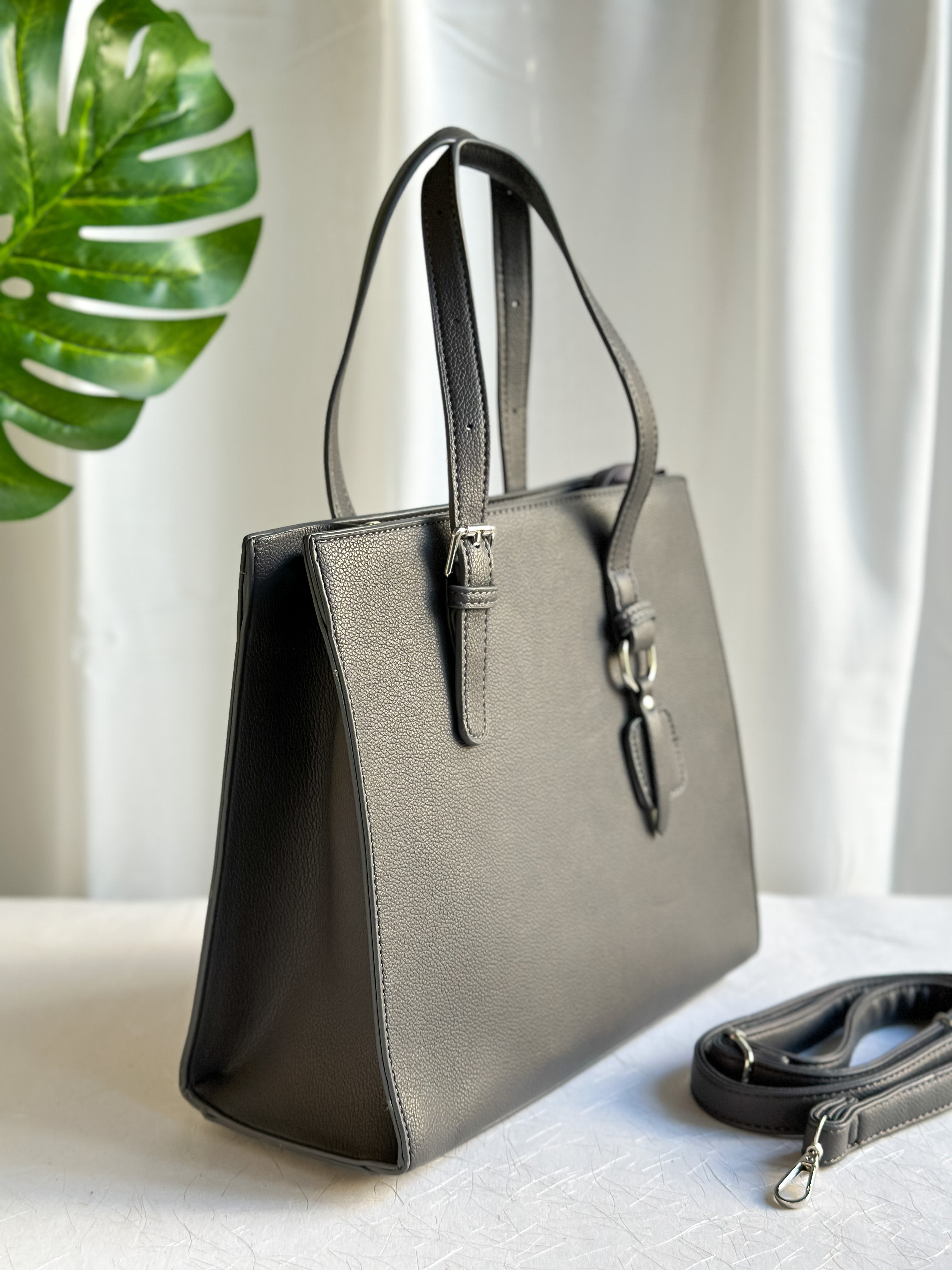 NiceG Vinka Cross Grey Tote Bag