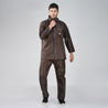 NiceG Men's Protective Raincoats with Adjustable Hood (Brown)