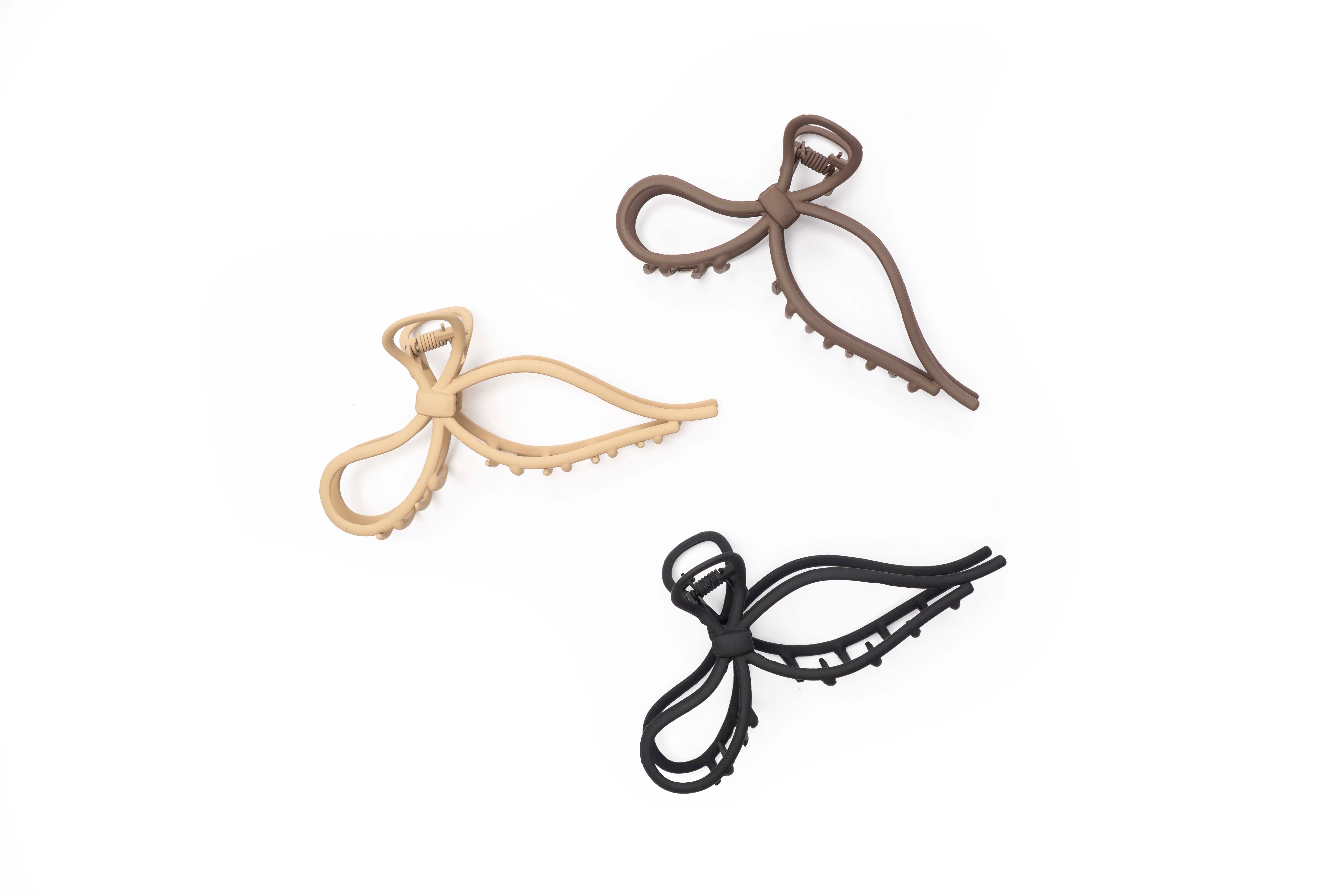 Long Bow Hair Claw Set of 3 Pcs