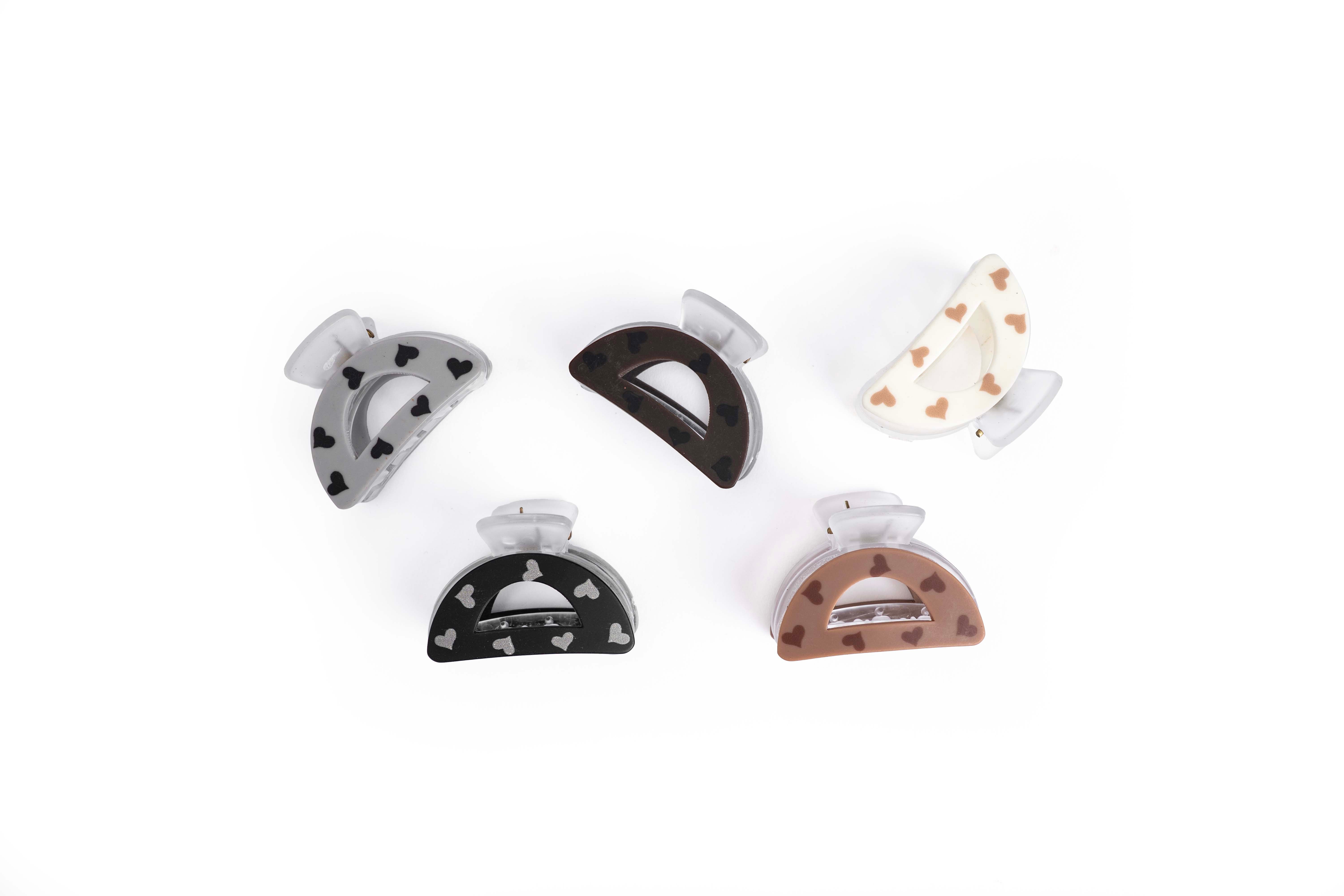 Heart Curve Hair Claw Set of 5 Pcs