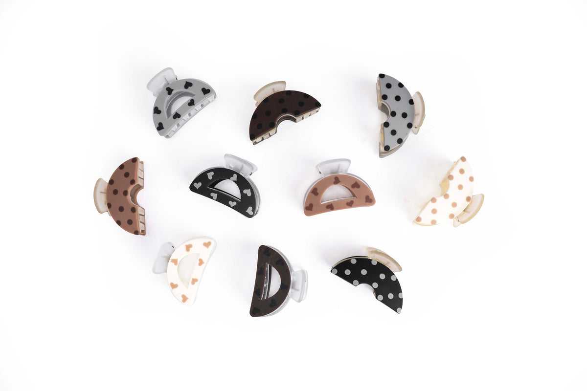 Heart Dot Hair Claw - Small