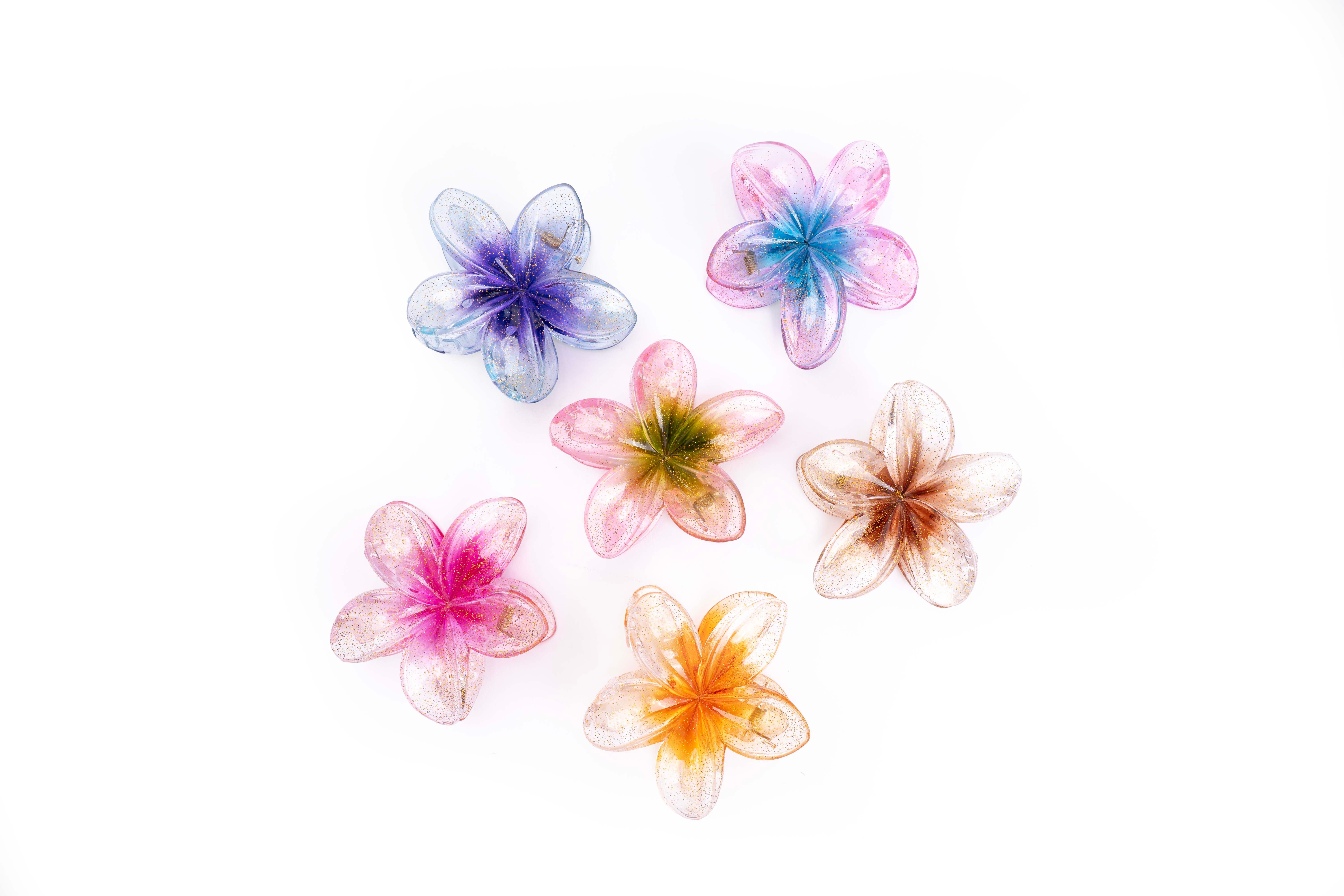 Glow Petal Hair Claw Set of 6 Pcs