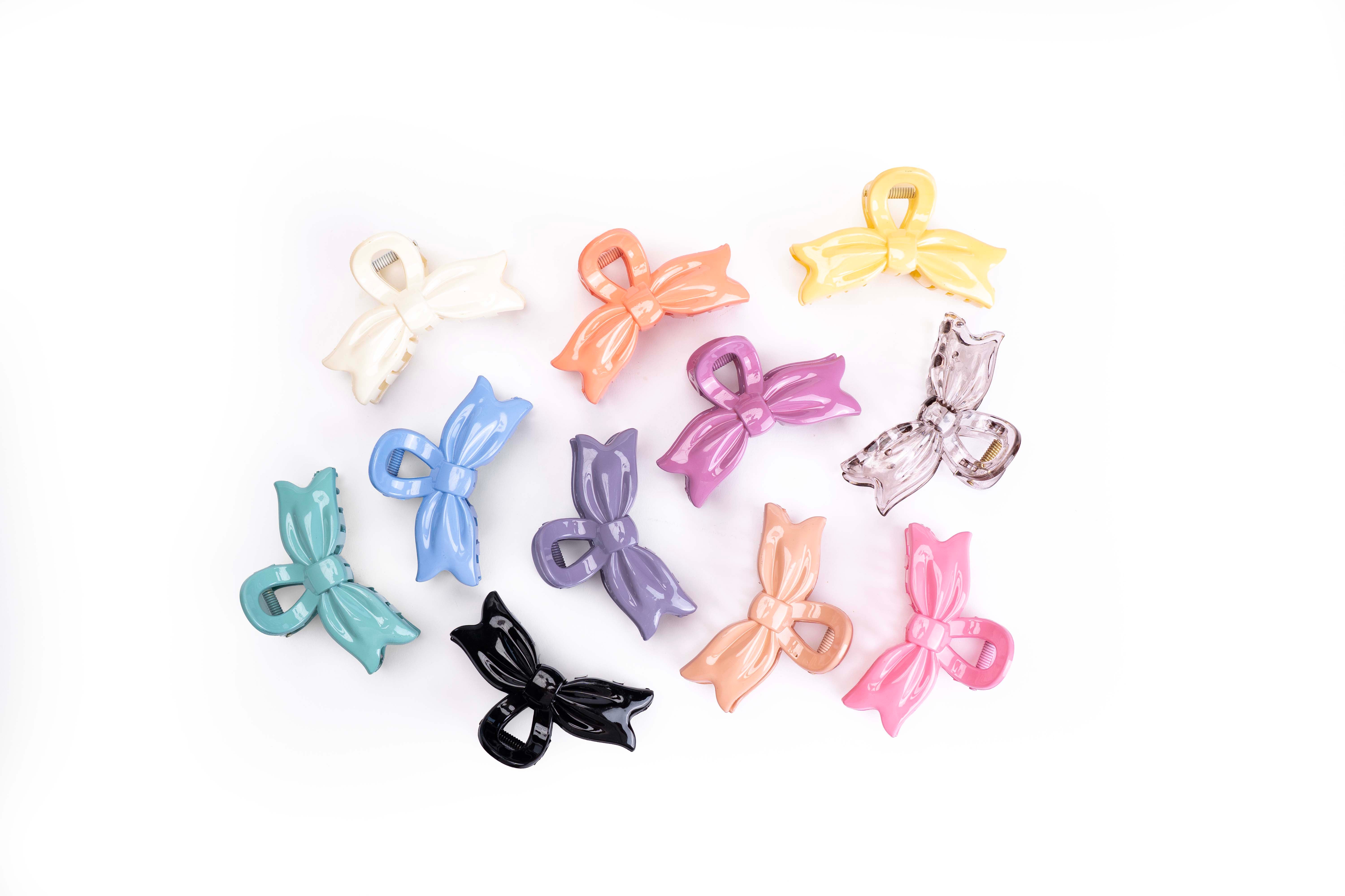 Ribbon Bloom Hair Claw Set of 11 Pcs