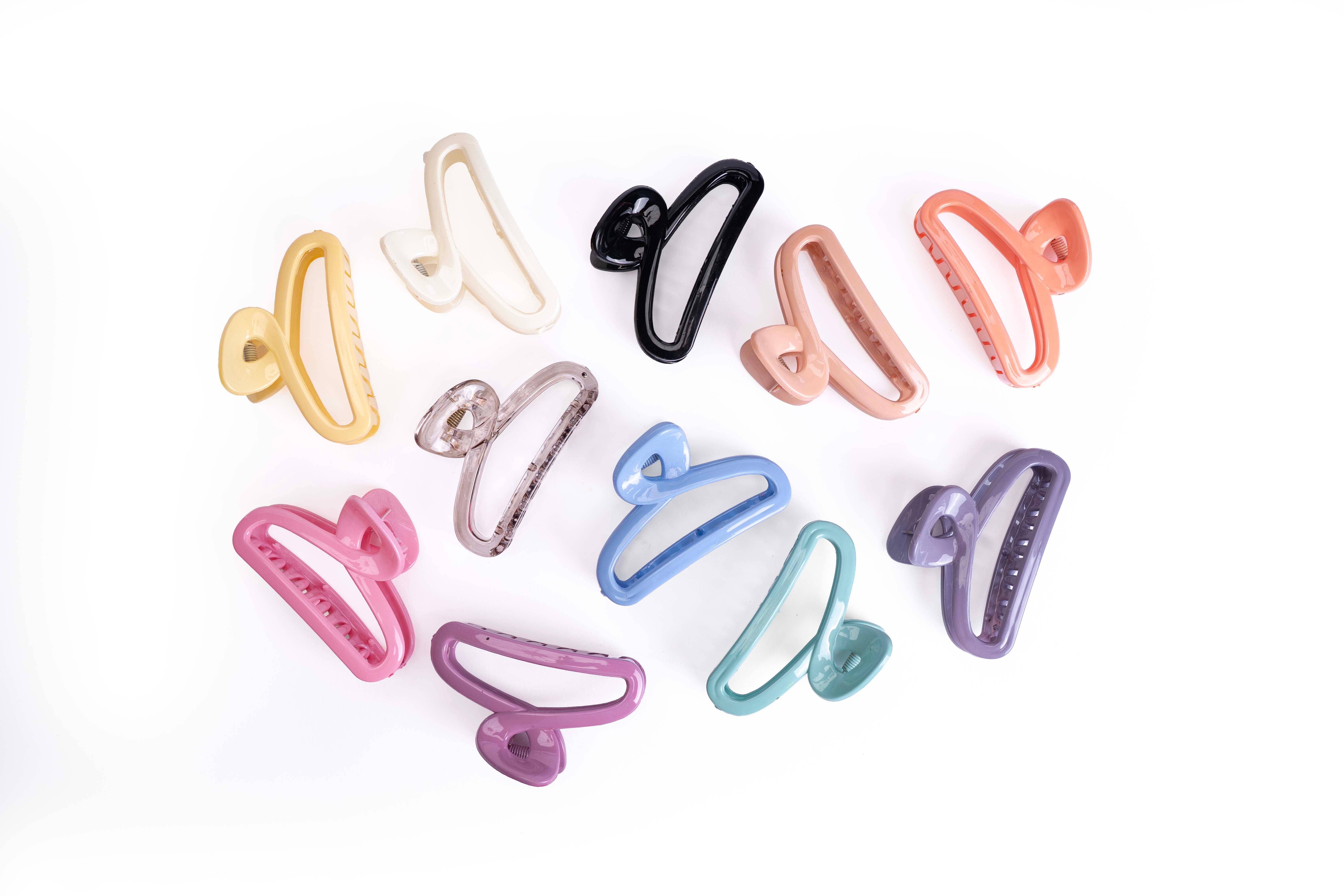 glossy Twist Loop Hair Claw Set of 11 Pcs