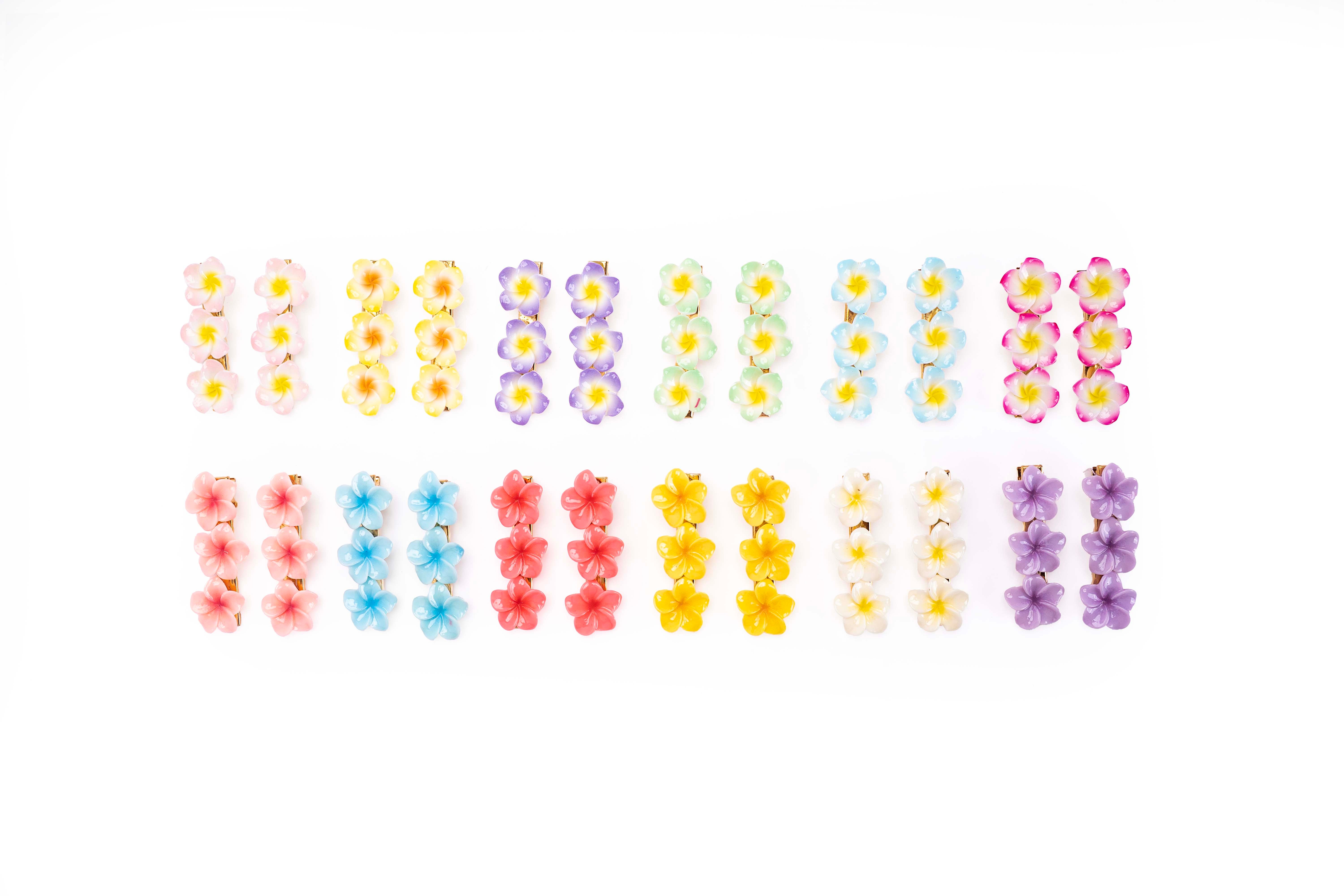 Tropical Blossom Hair Clip – 12 Pairs