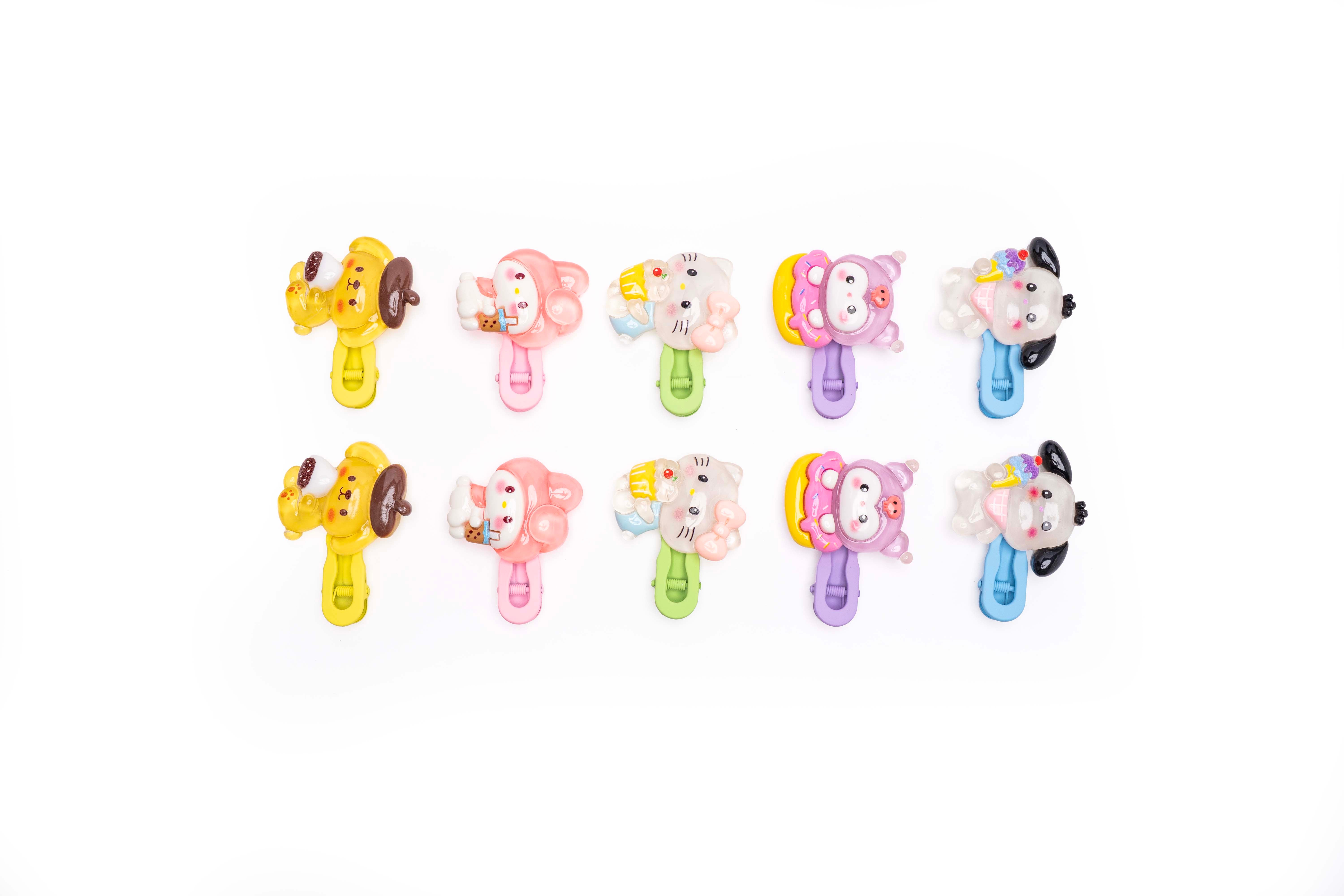 Cute Cartoon face Hair Clip –  5 Pairs