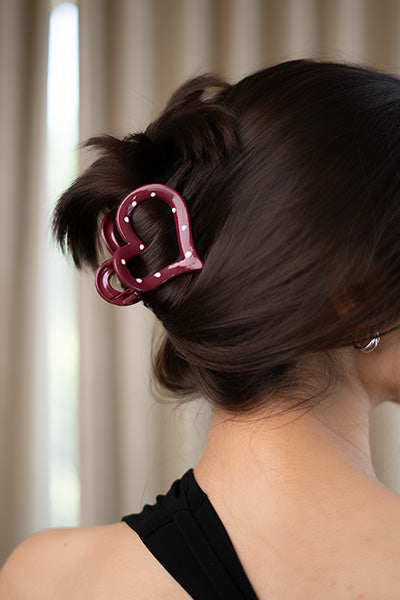 Polka Heart Claw - Medium