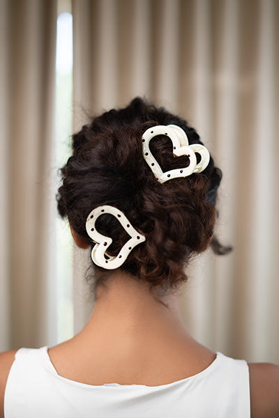 Polka Heart Claw - Medium