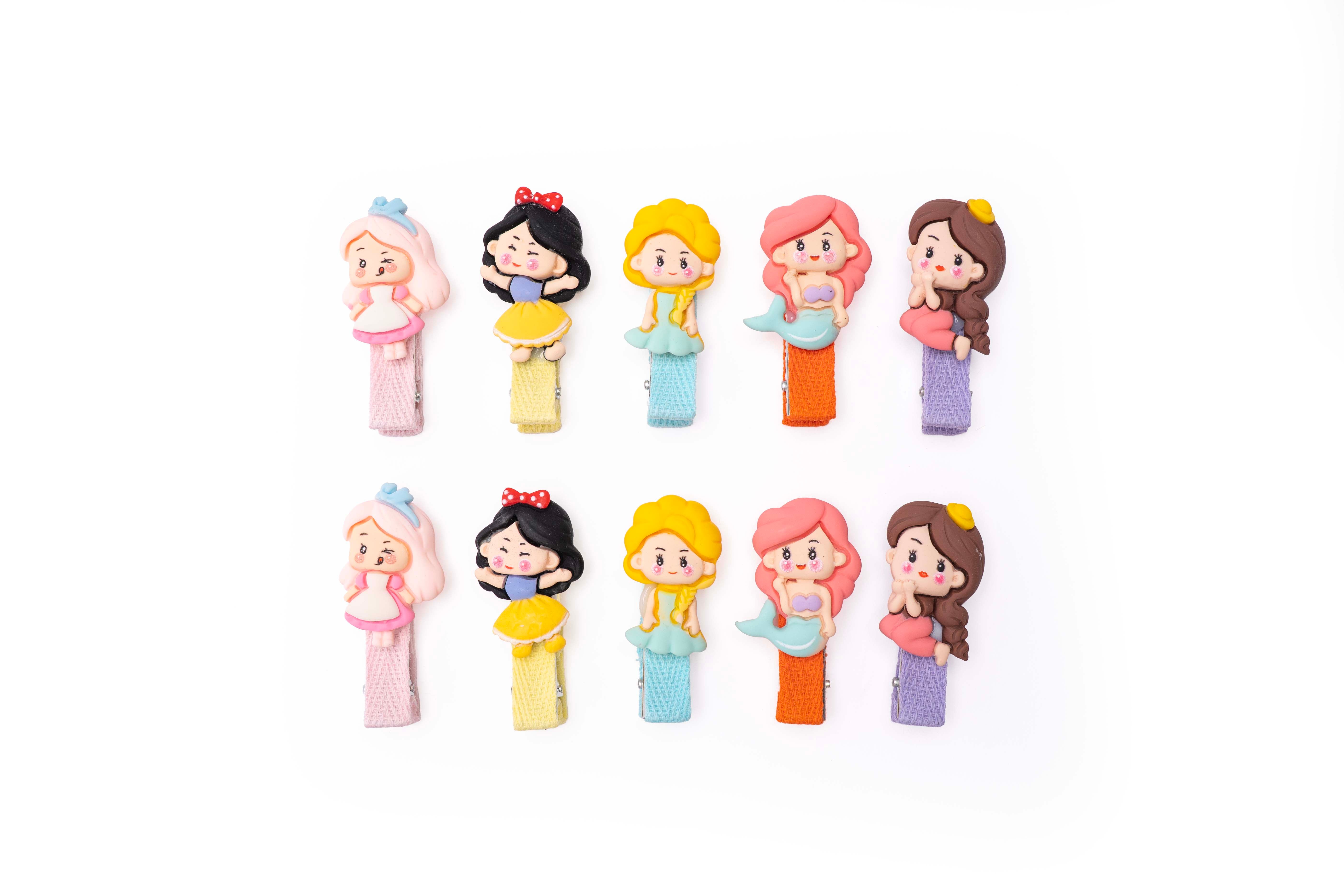 Cute Princess Cartoon Hair Clips –  5 Pairs