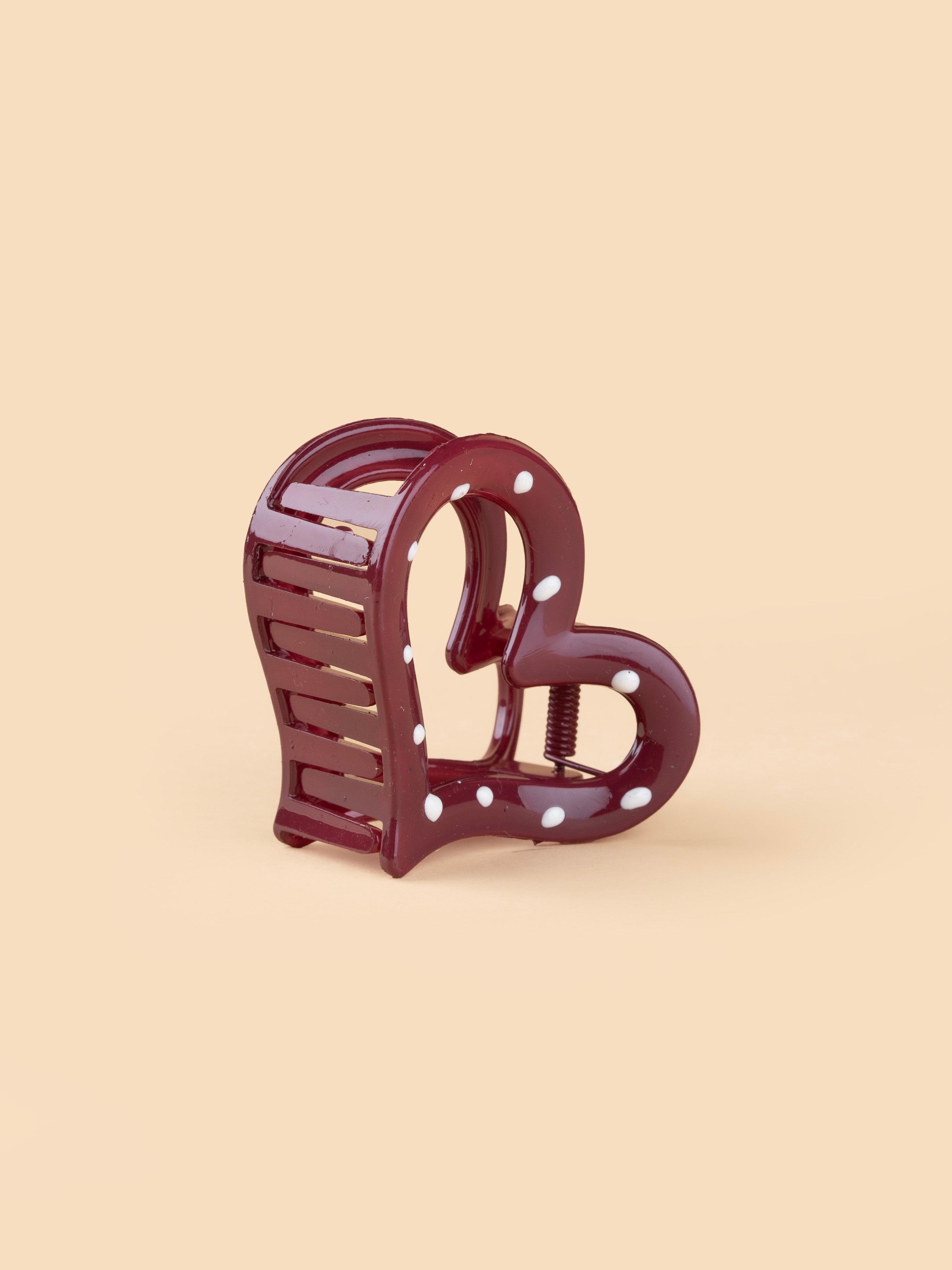 Polka Heart Claw - Medium