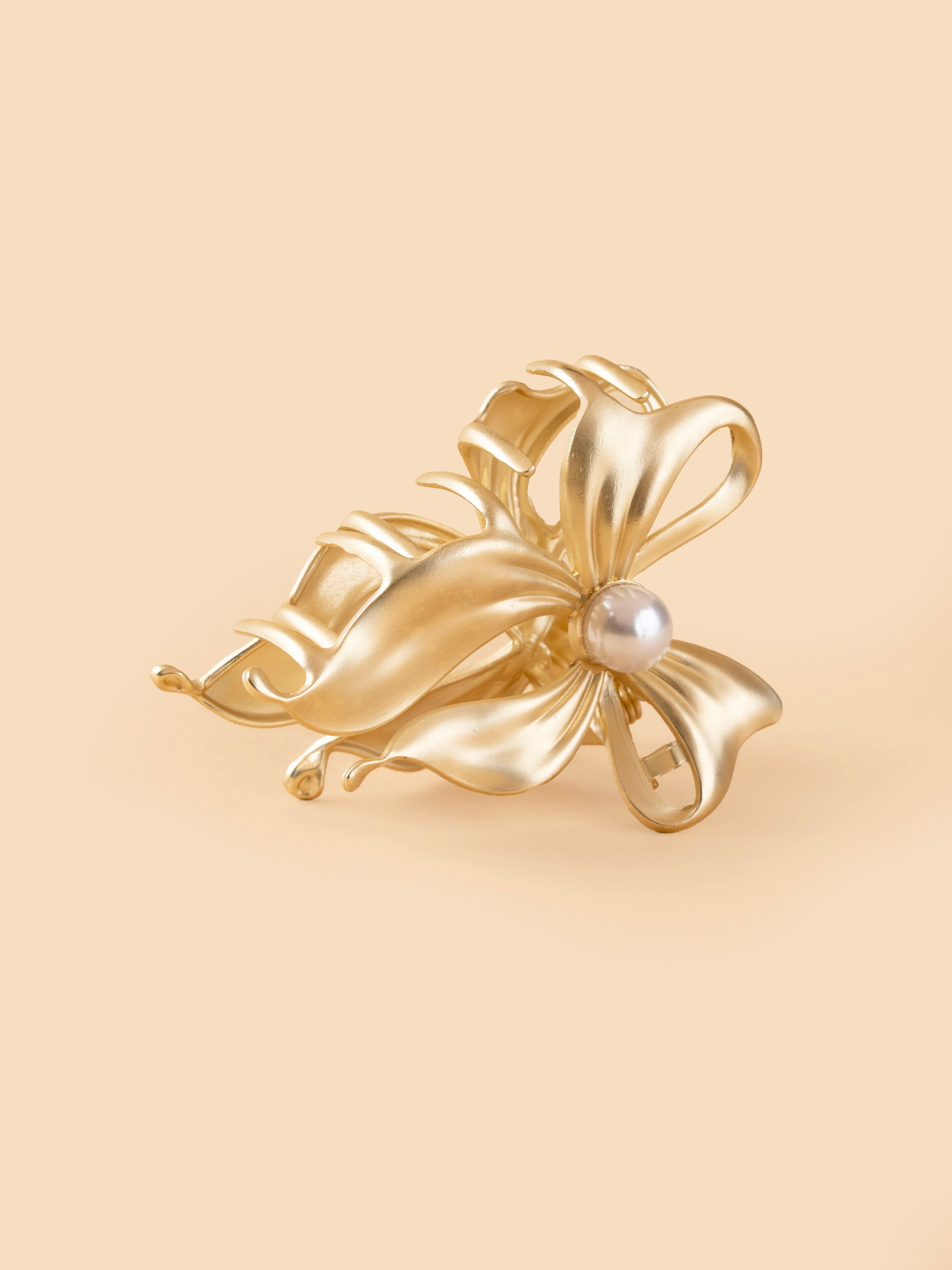 Metal Pearl Bow - Medium