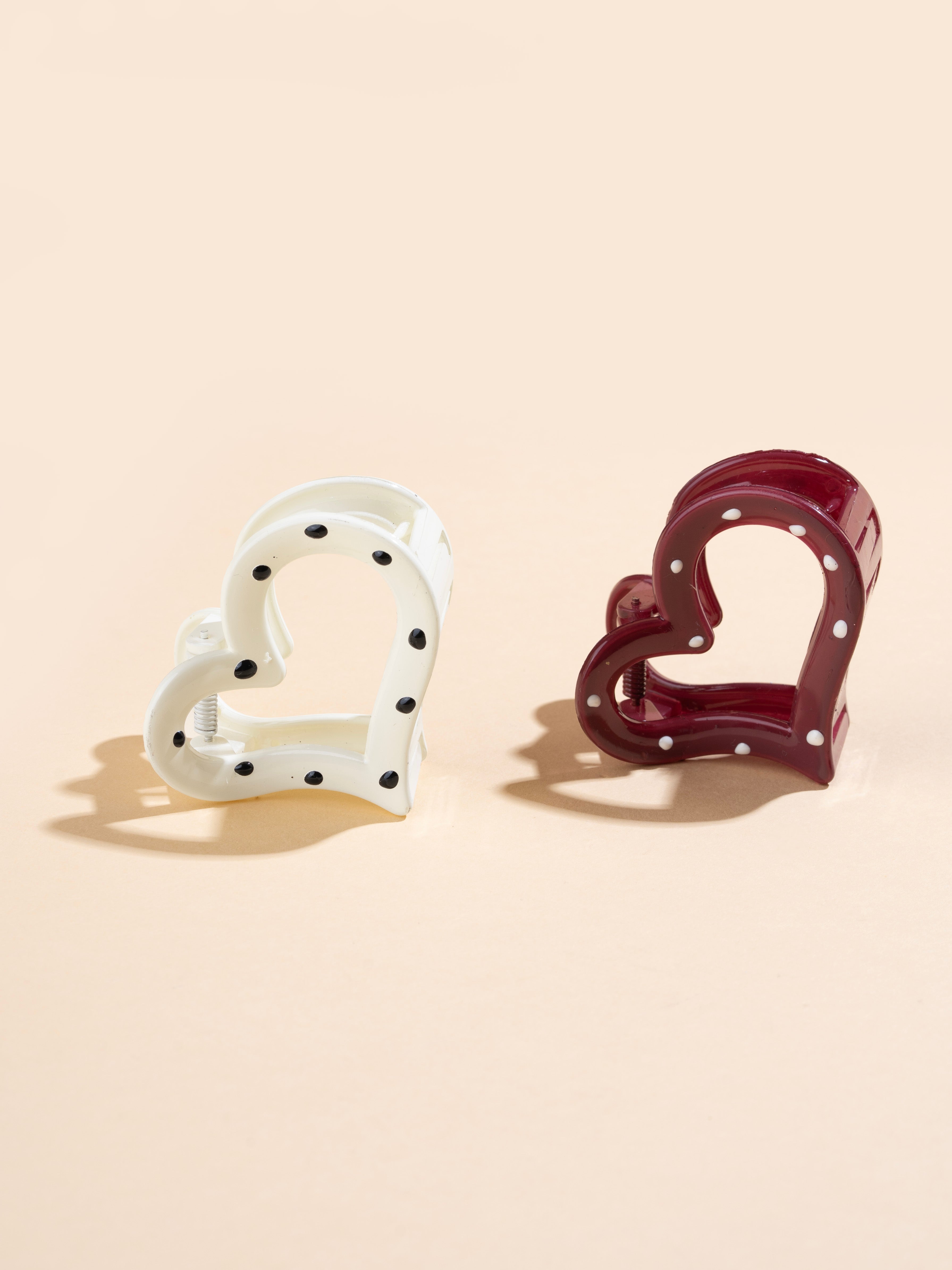 Polka Heart Claw - Medium
