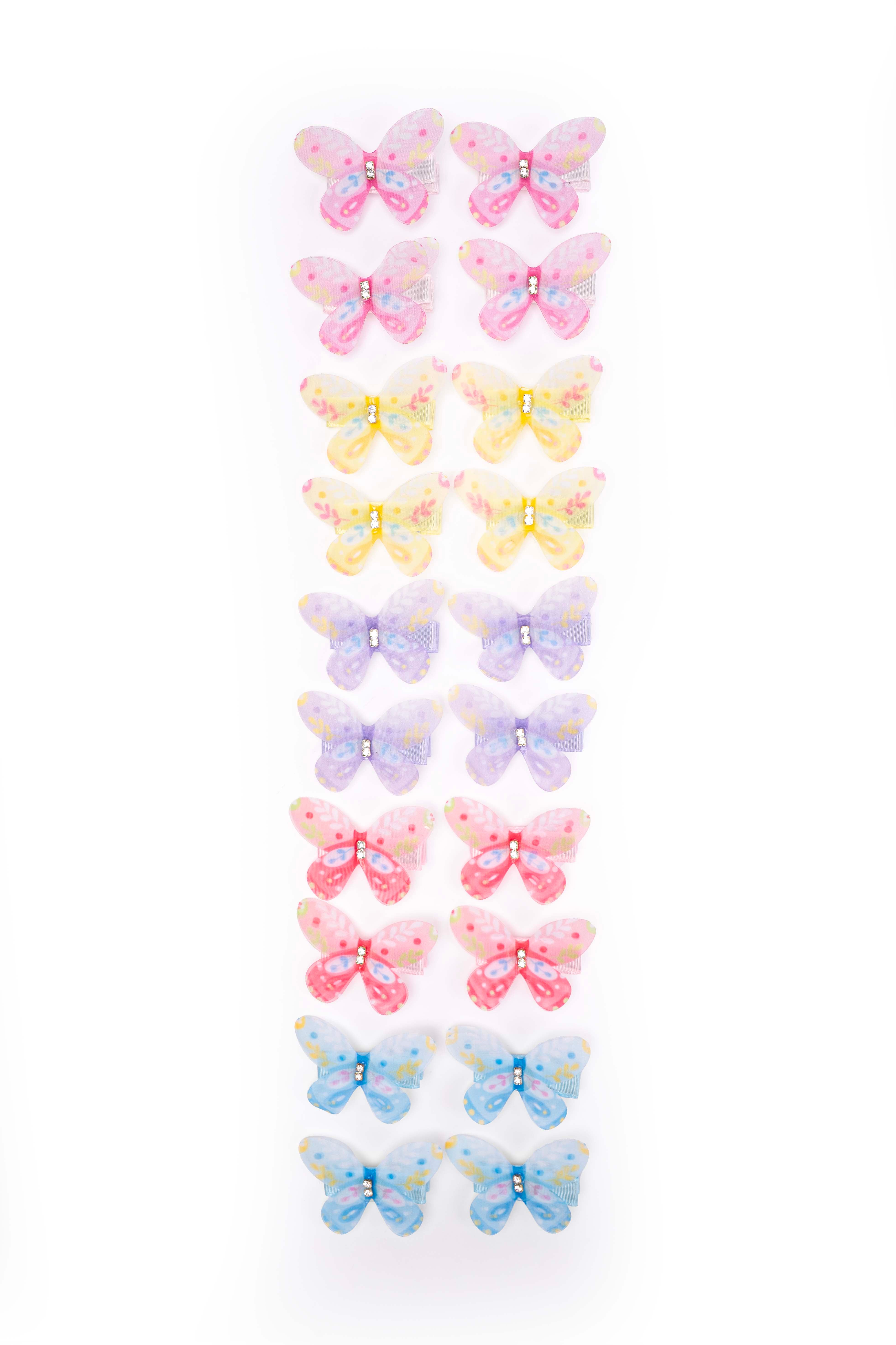 Pastel Butterfly Hair Clips – Set of 10 Pairs