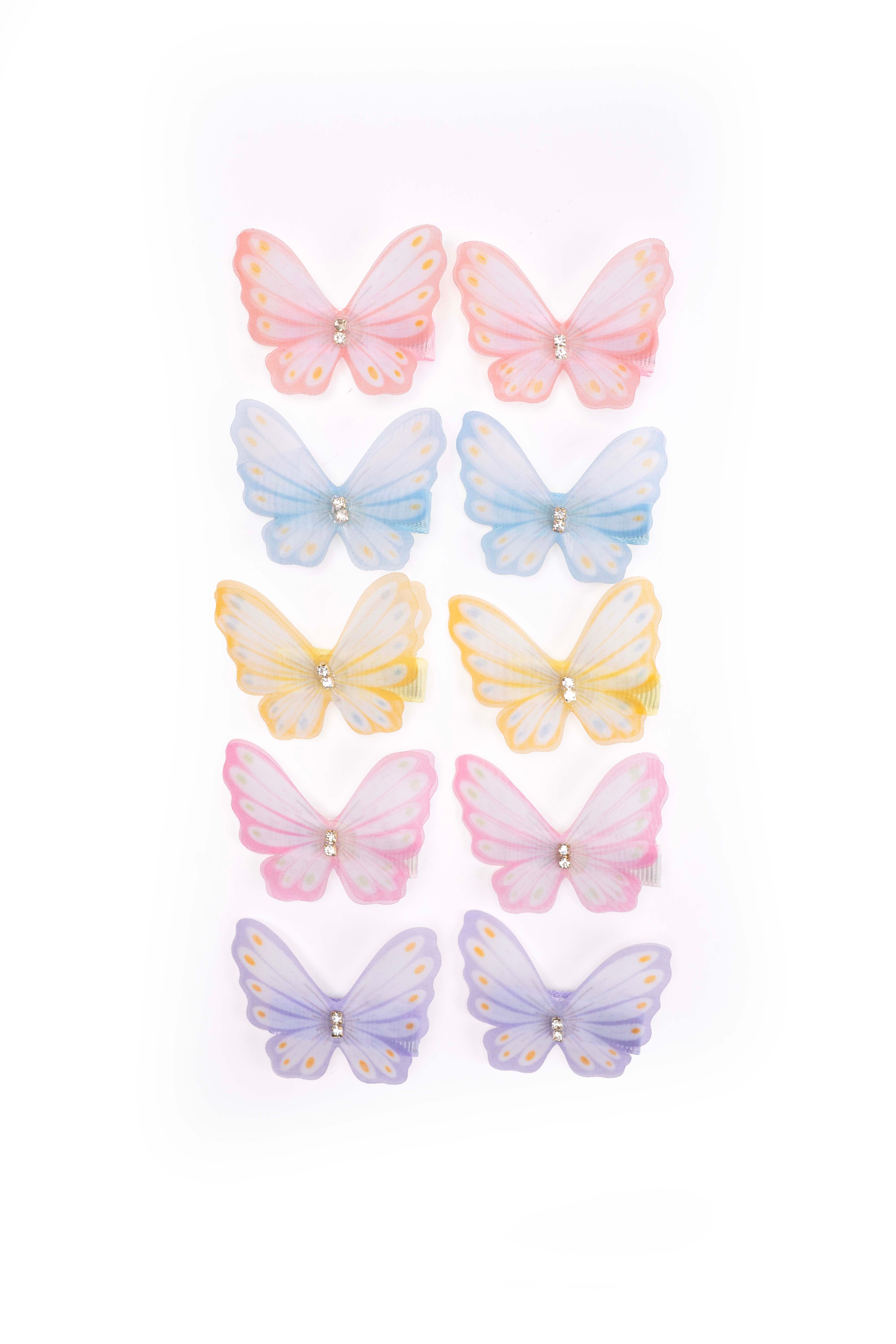 Pastel Butterfly Hair Clips – Set of 5 Pairs
