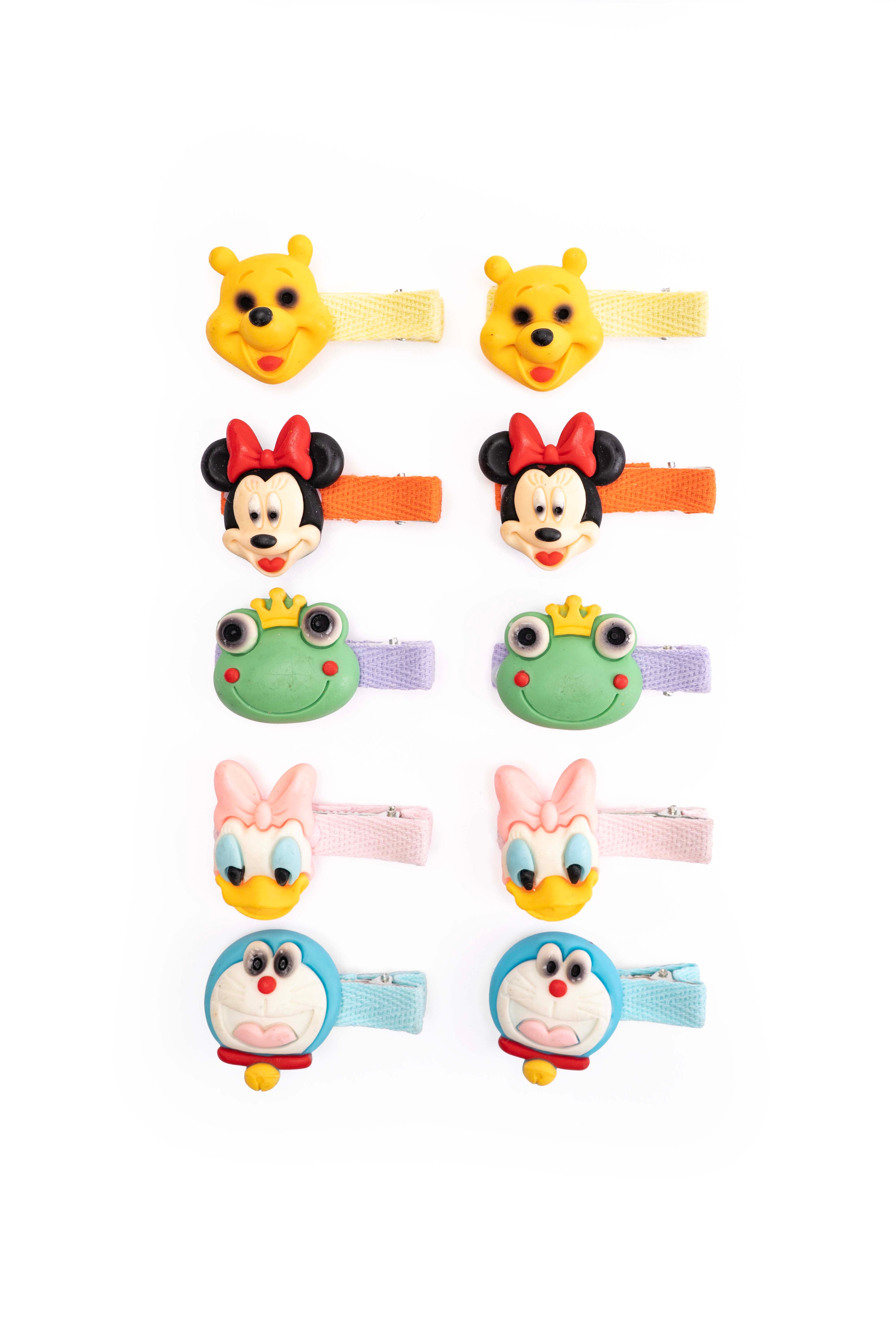 Cute Cartoon Character Hair Clips – Set of 5 Pairs