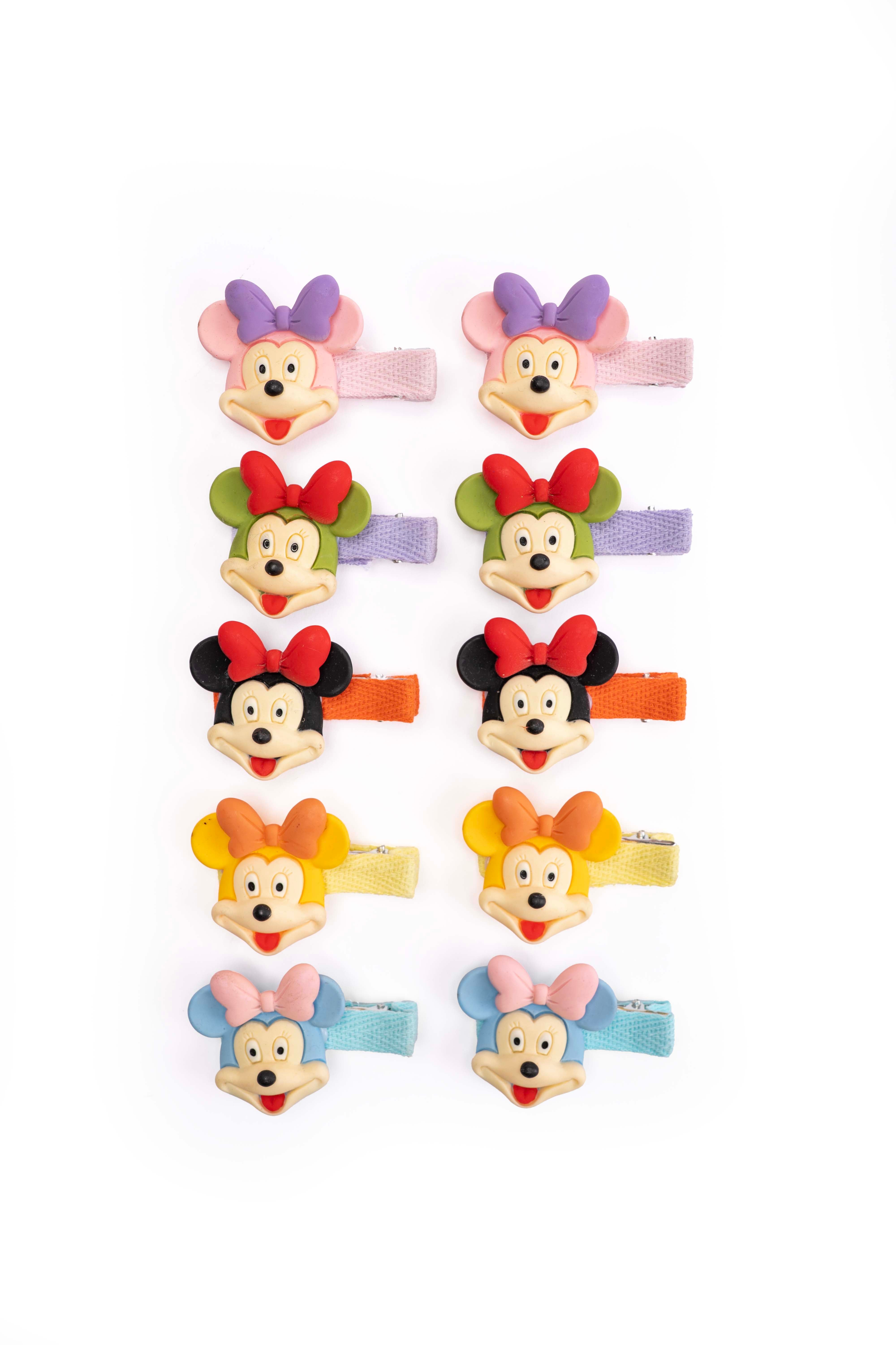 Cute Bow Cartoon Mouse Hair Clips – Set of 5 Pairs
