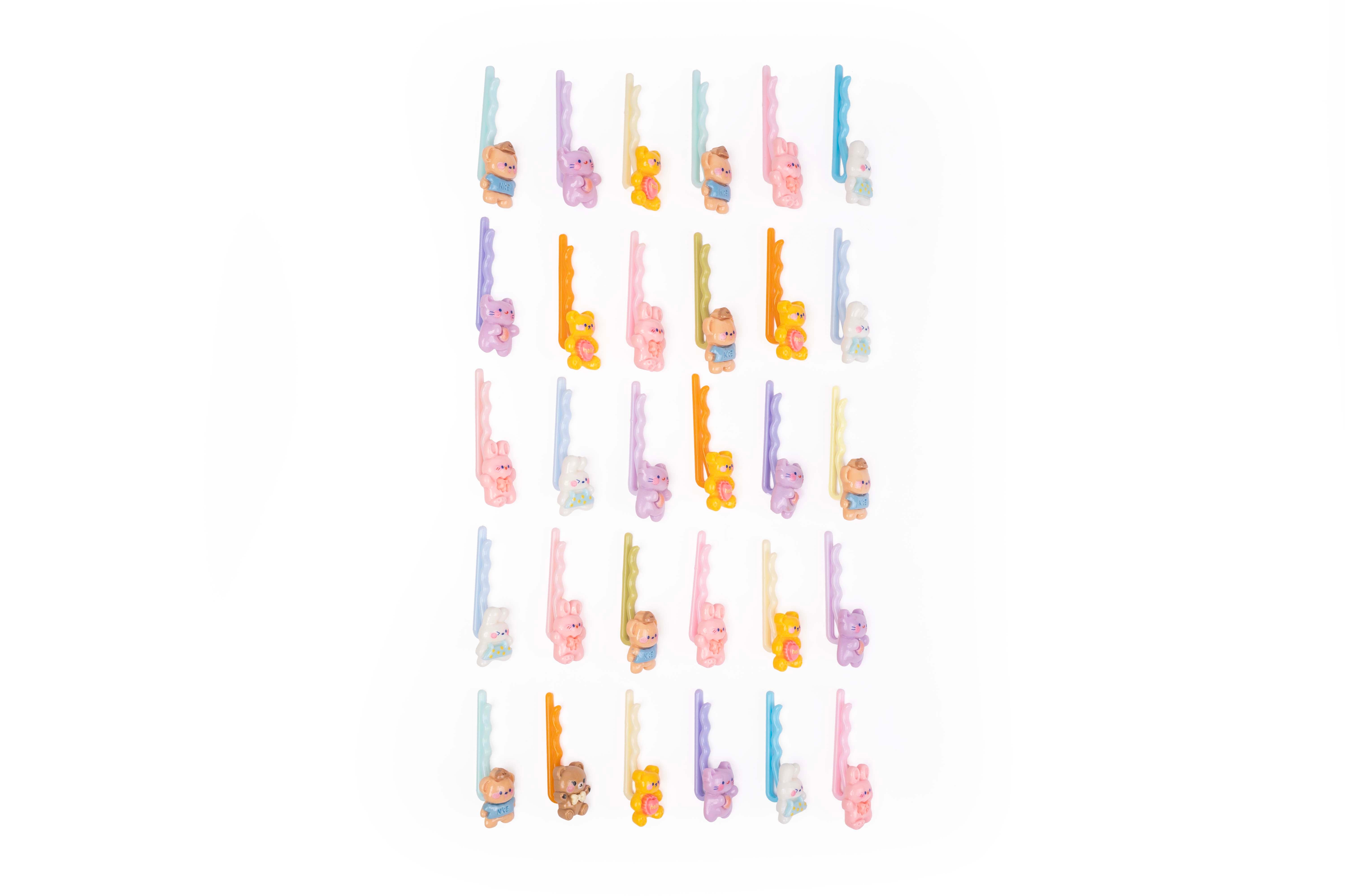 Cute Pastel Baby Animal Mini Bobby Hair Pins – Set of 15 Pairs