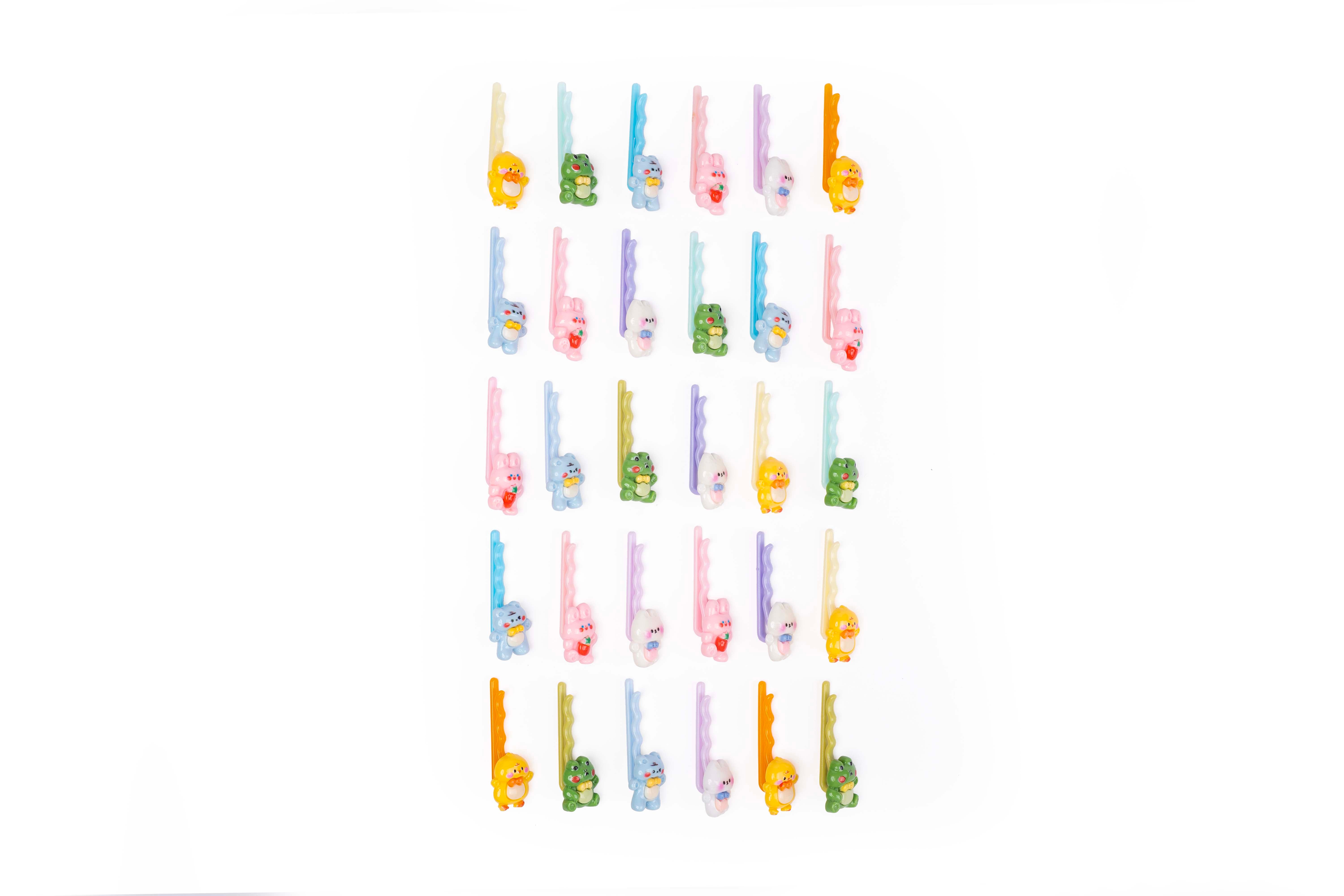 Cute Mini Animal Wavy Bobby Hair Pins – Set of 15 Pairs