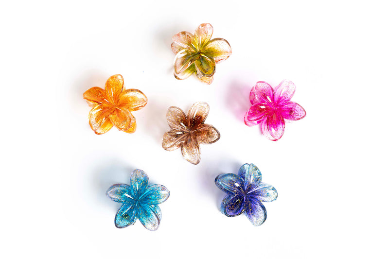 Glitter Flower Hair Claw Clip – Large