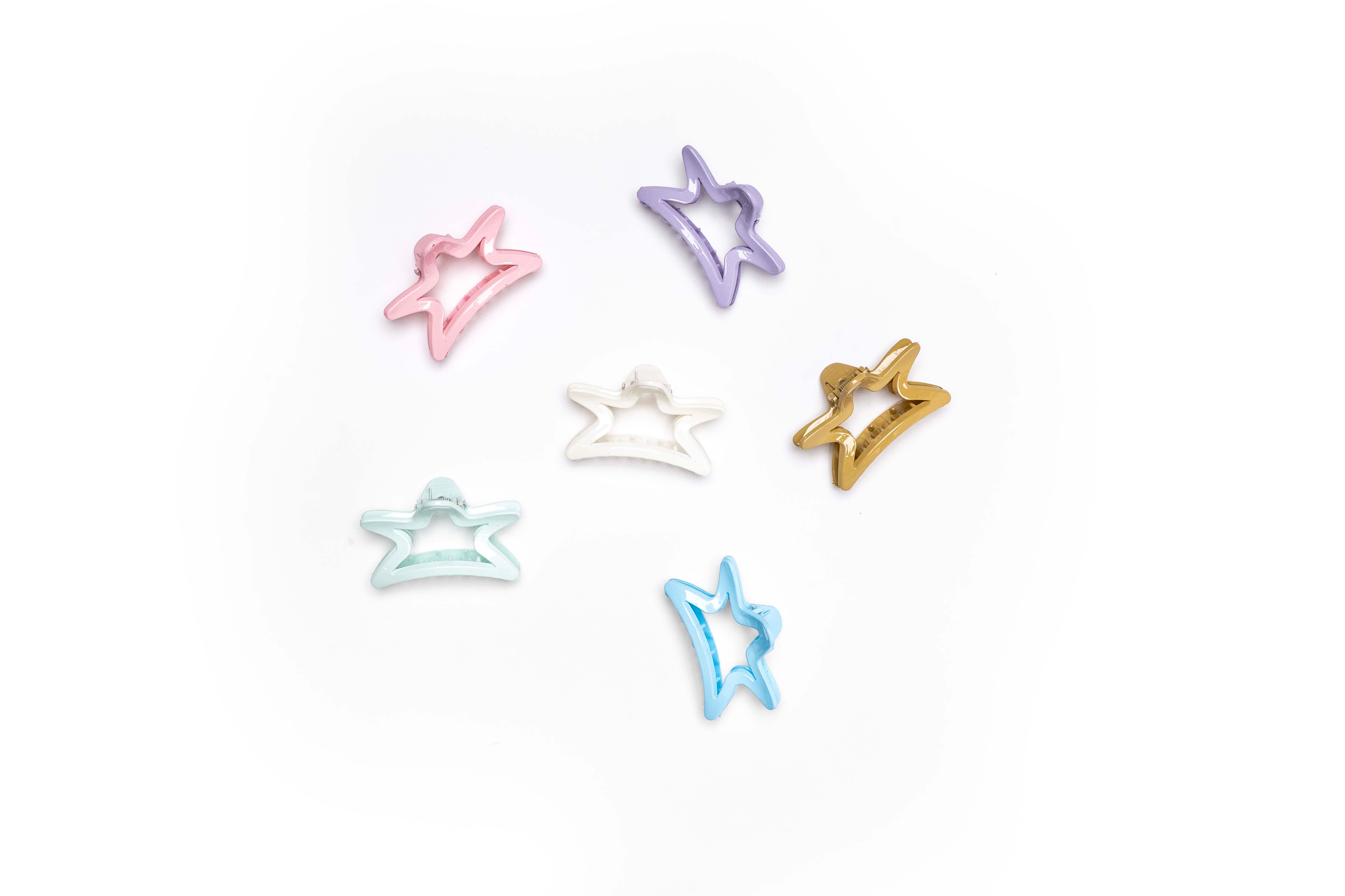 Star Outline Hair Claw Set of 6 Pcs
