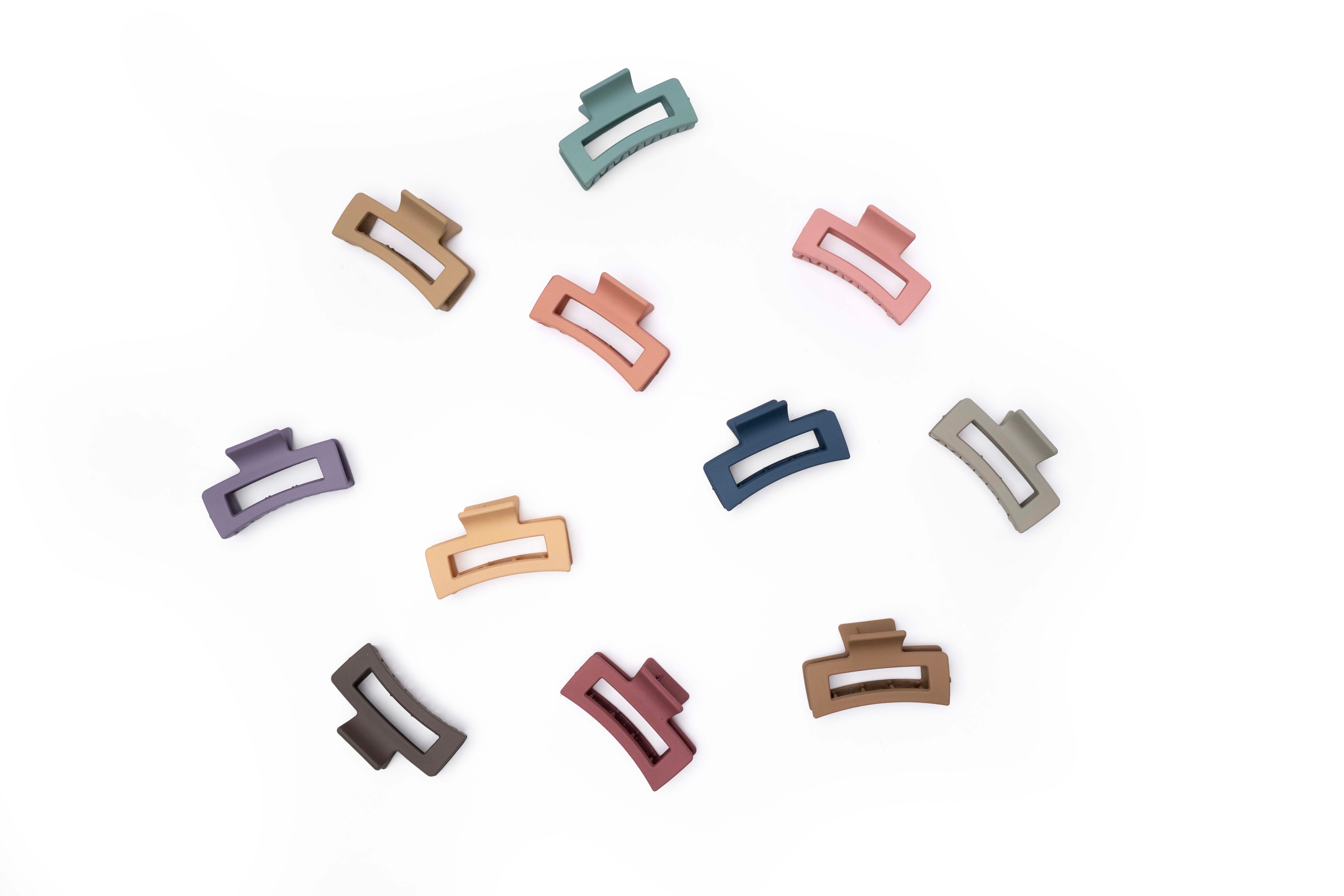 Minimal Rectangle Hair Claw Set of 12 Pcs