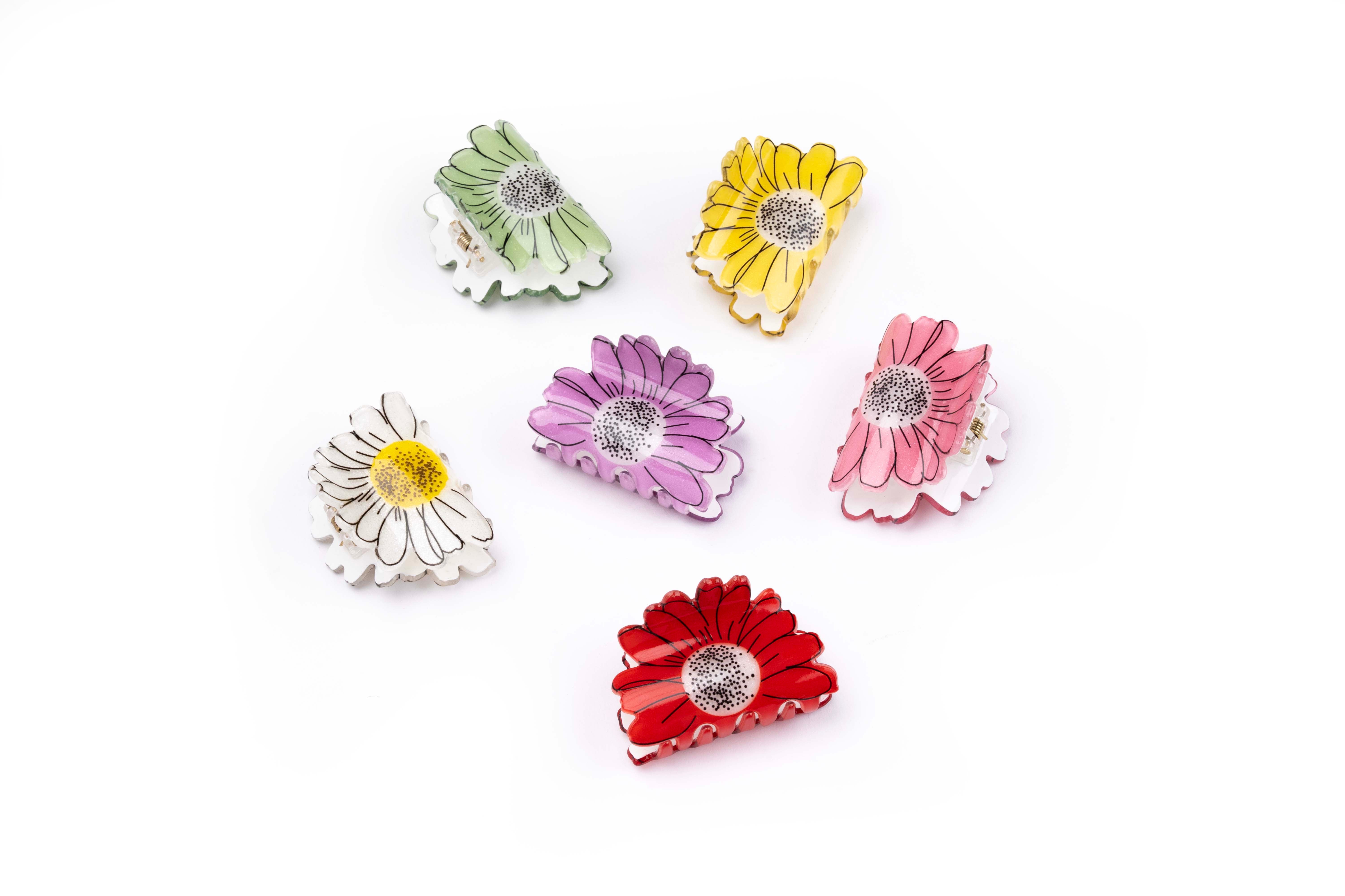 Floral Petal Hair Claw Set of 6 Pcs