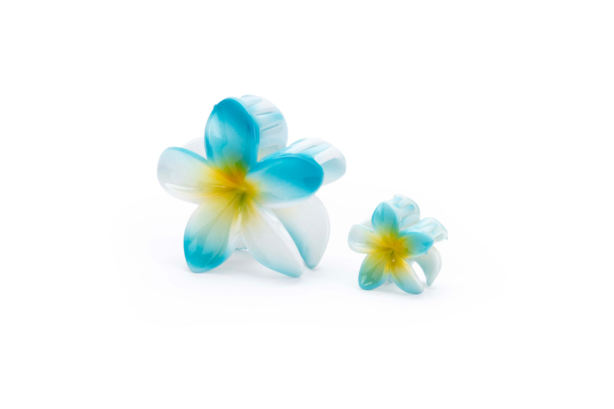 Gradient Plumeria Hair Claw Clip Set – 3 Pieces