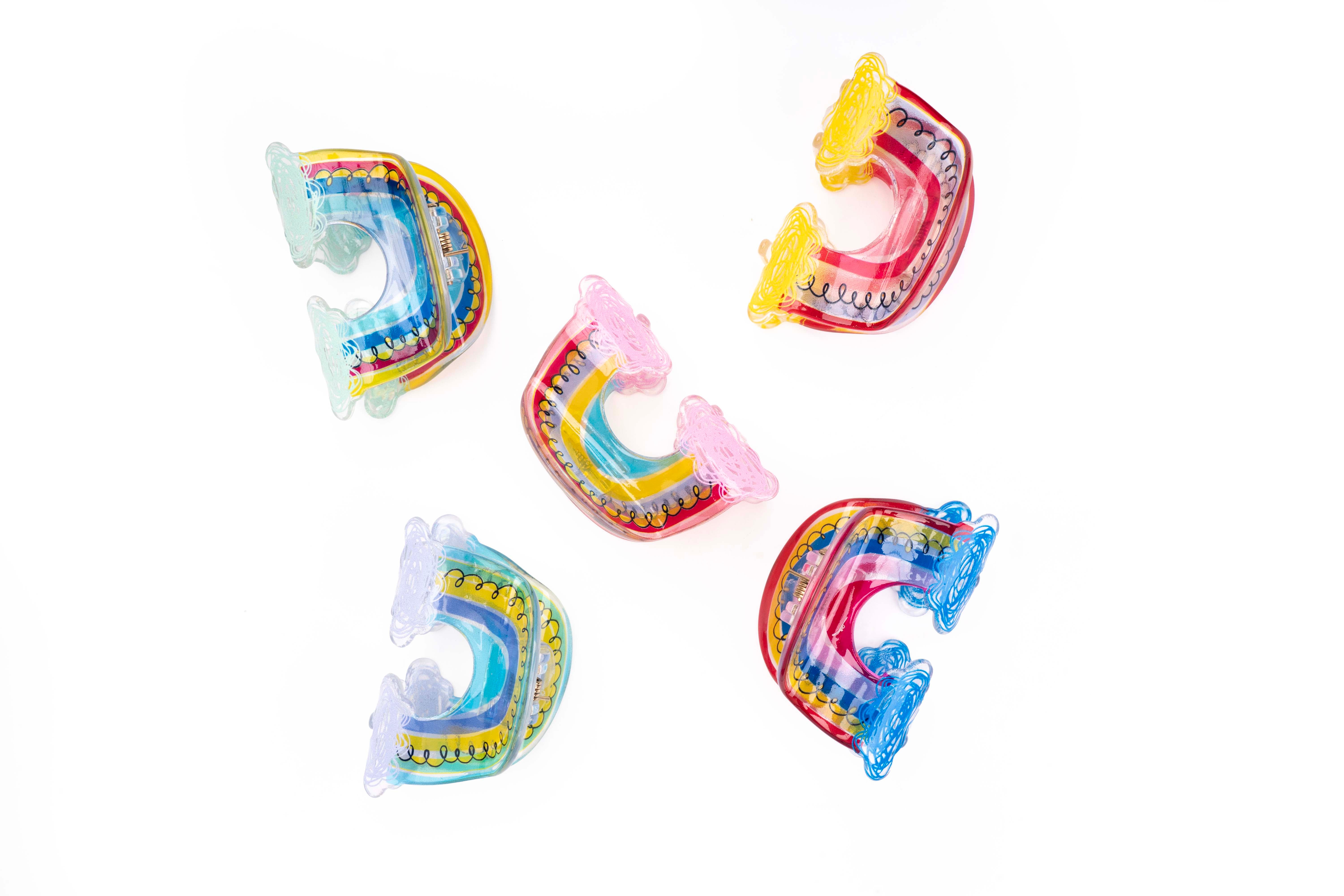 Rainbow Arc Hair Claw Set of 5 Pcs
