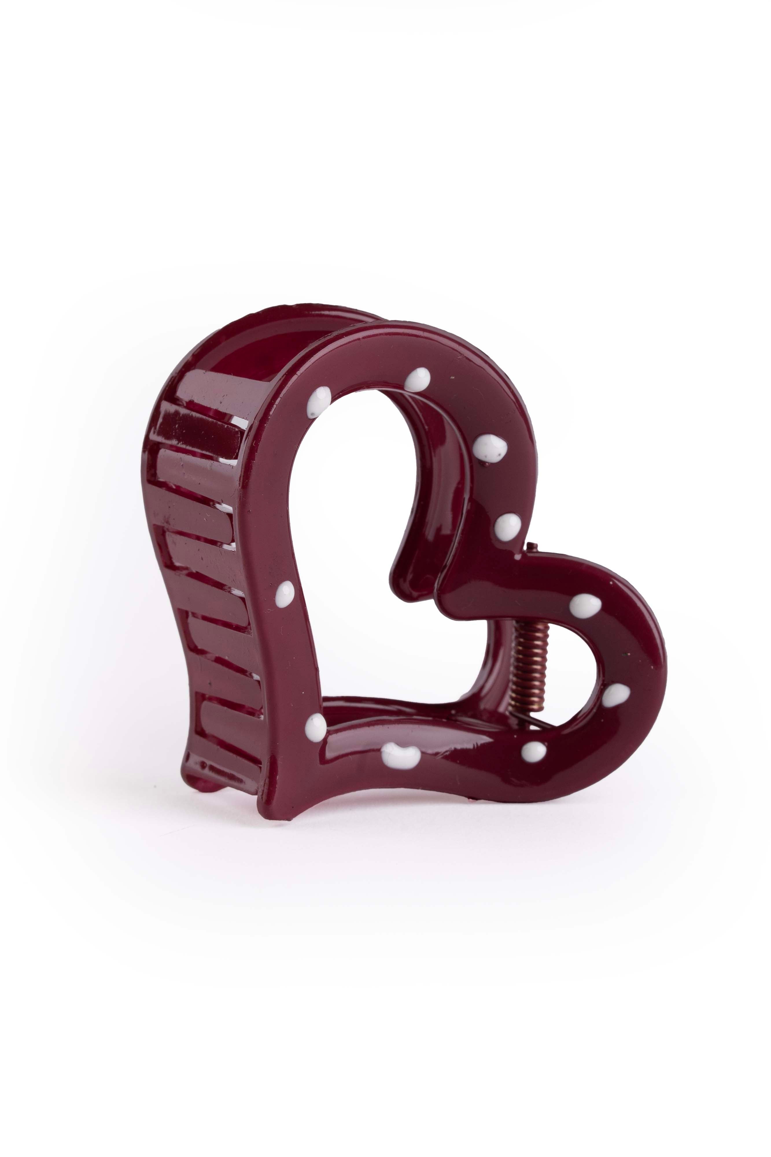 Polka Heart Claw - Medium