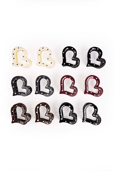 Polka Heart Claw - Medium