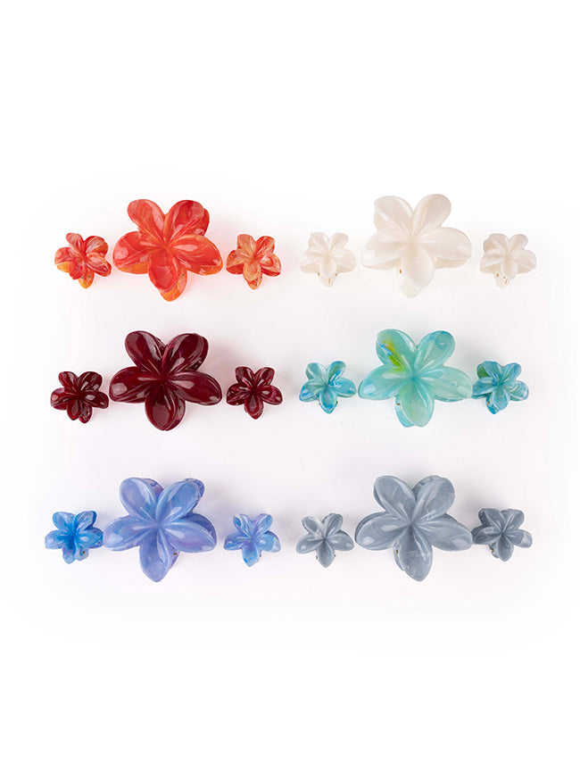 Triple Flower Hair Clip Set – 3 Pieces