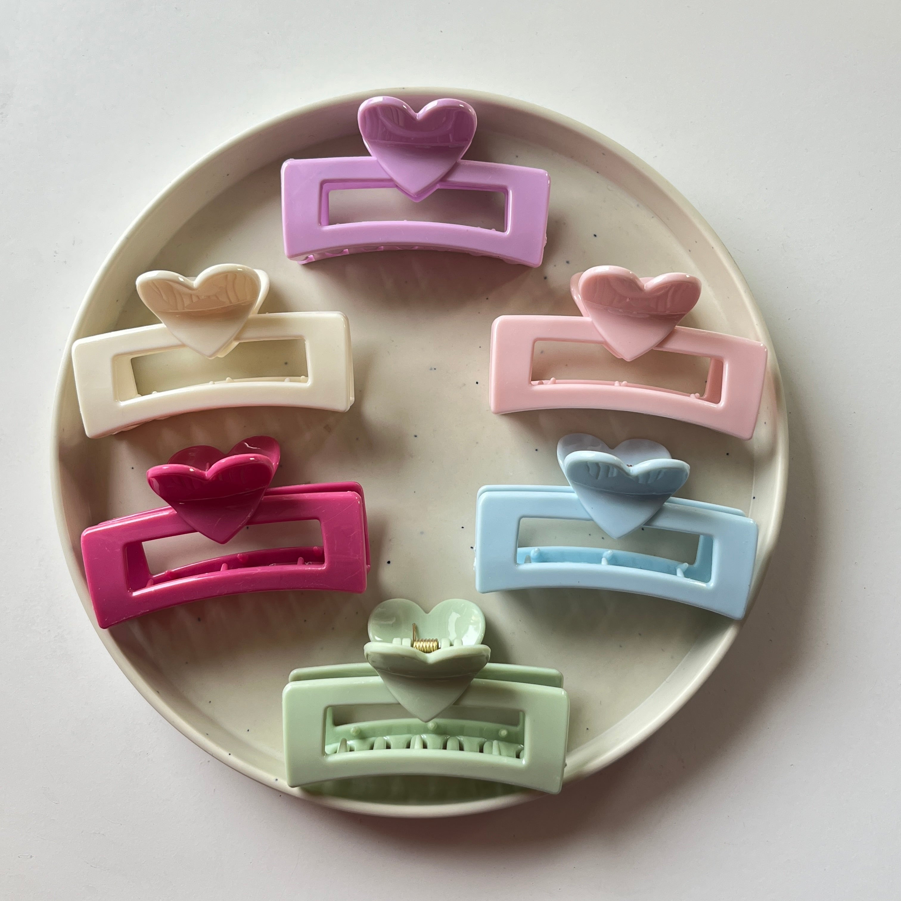Heart Bar Hair Claw Set of 6 Pcs