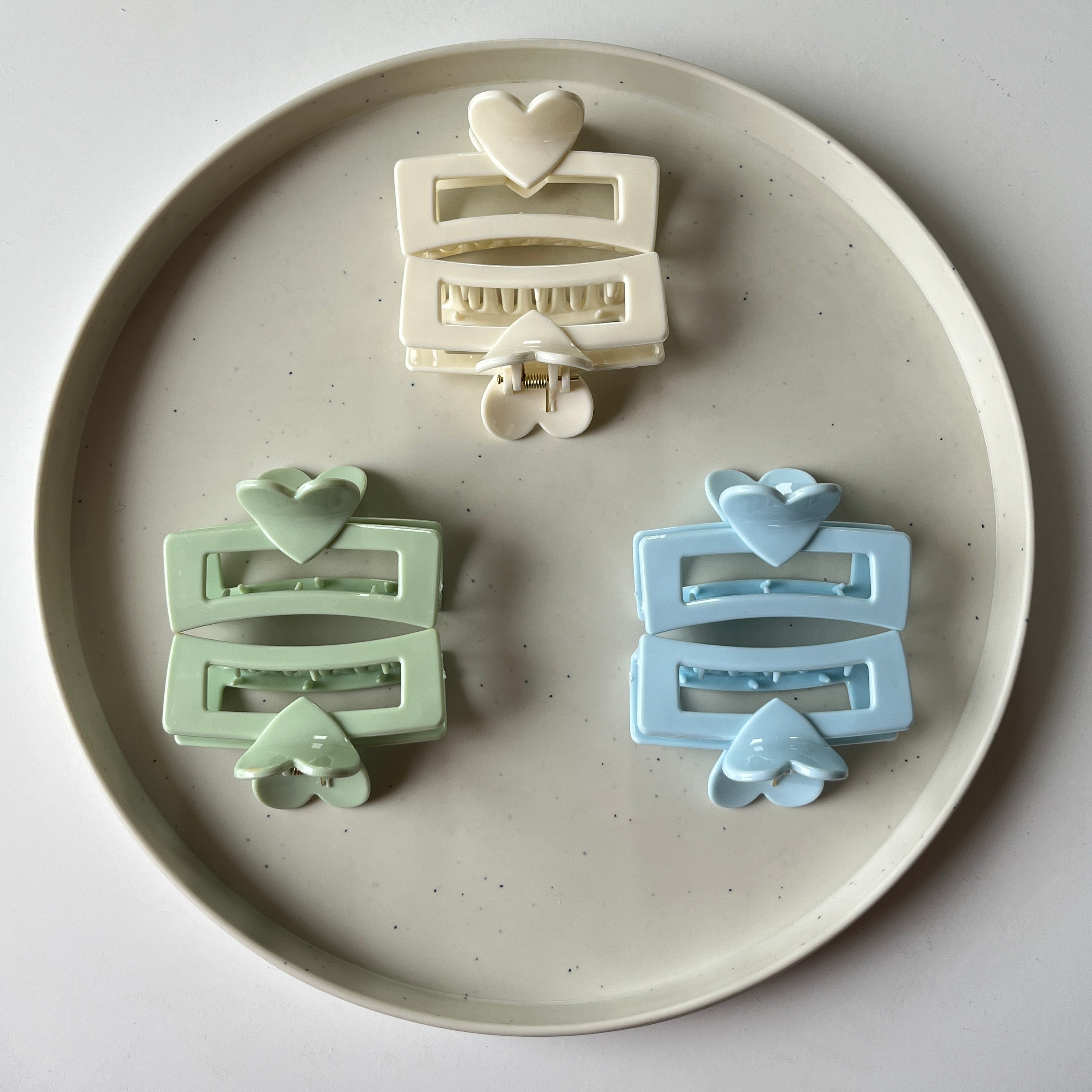 Heart Bar Hair Claw Set of 6 Pcs