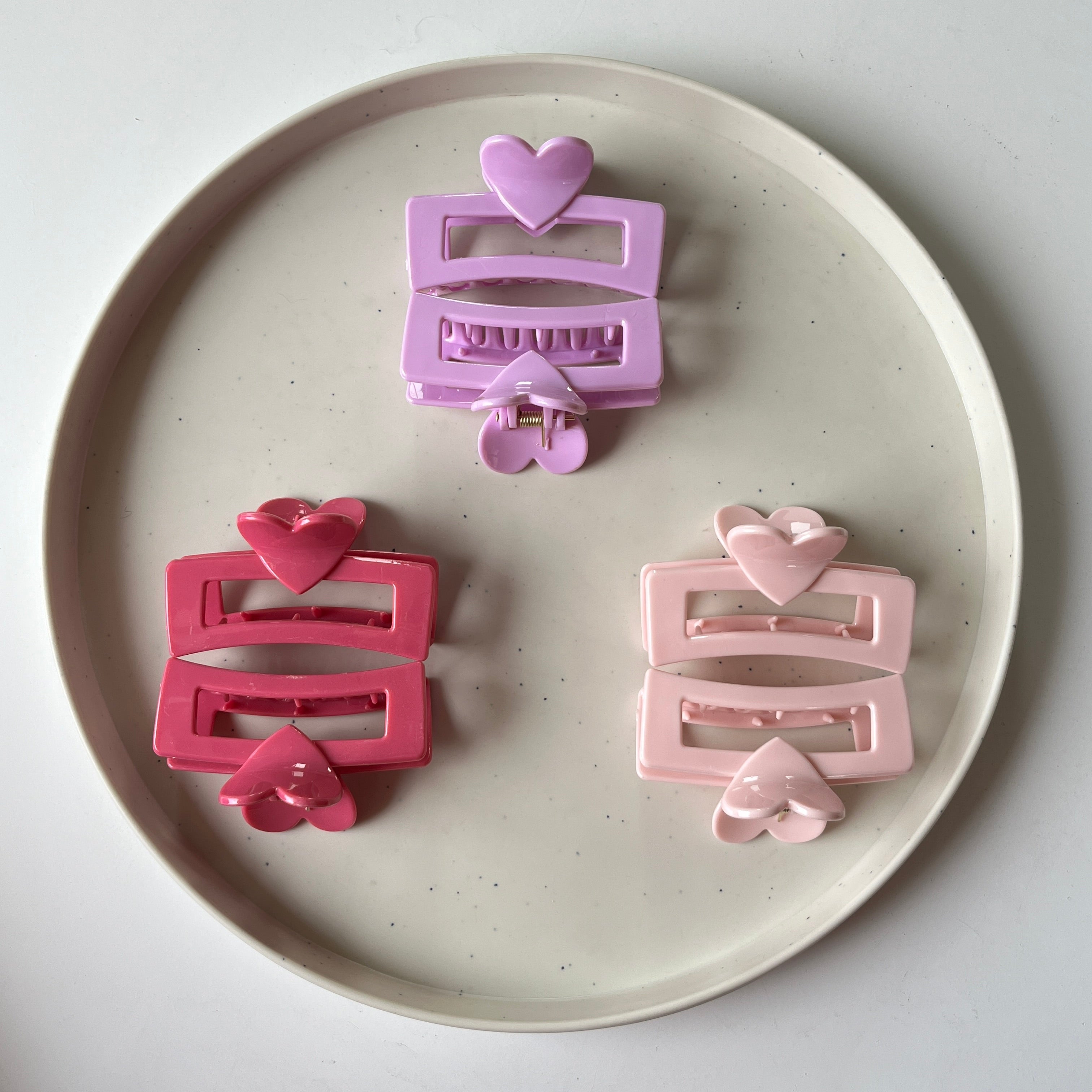 Heart Bar Hair Claw Set of 6 Pcs