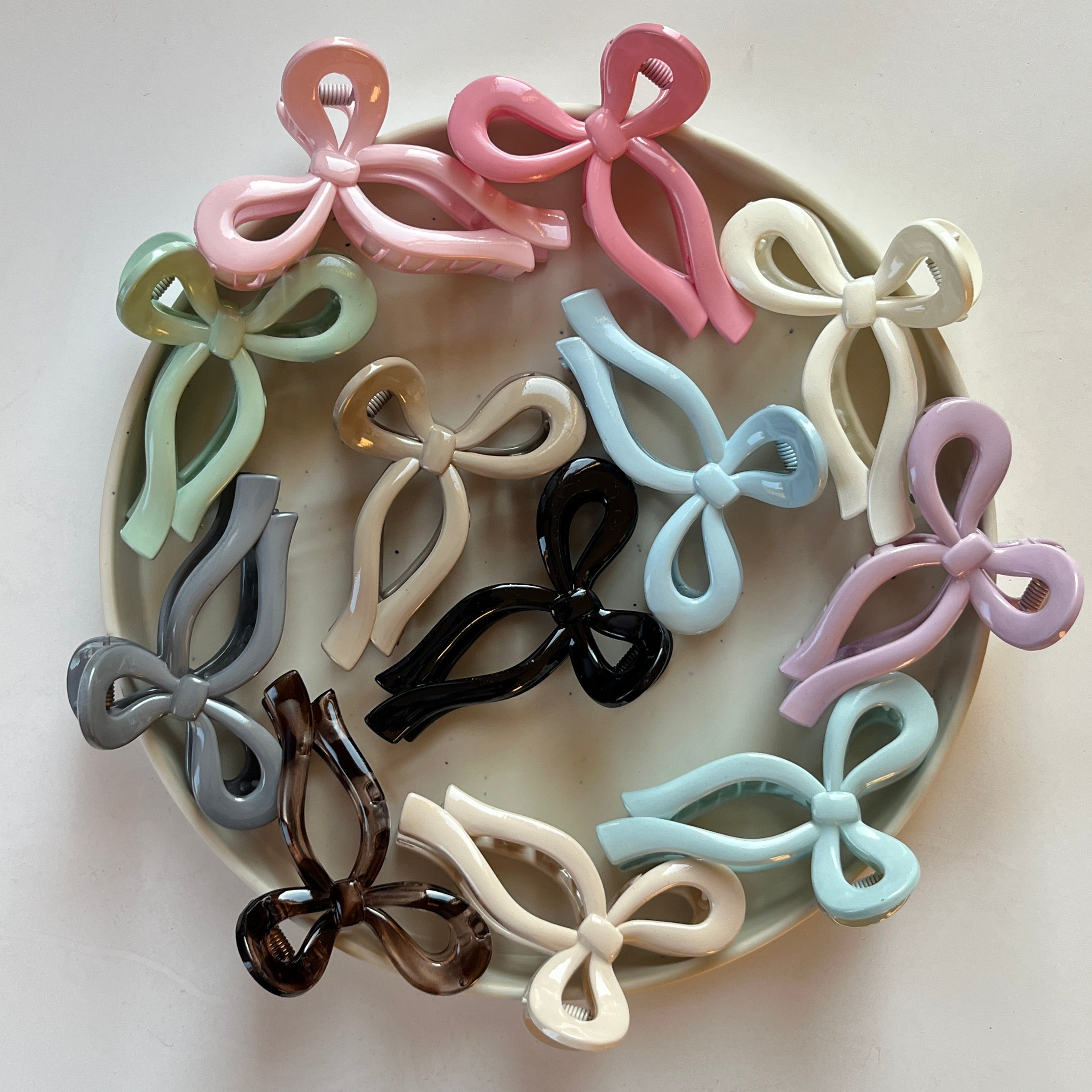 Bow Knot Hair Claw Set (12 pcs)