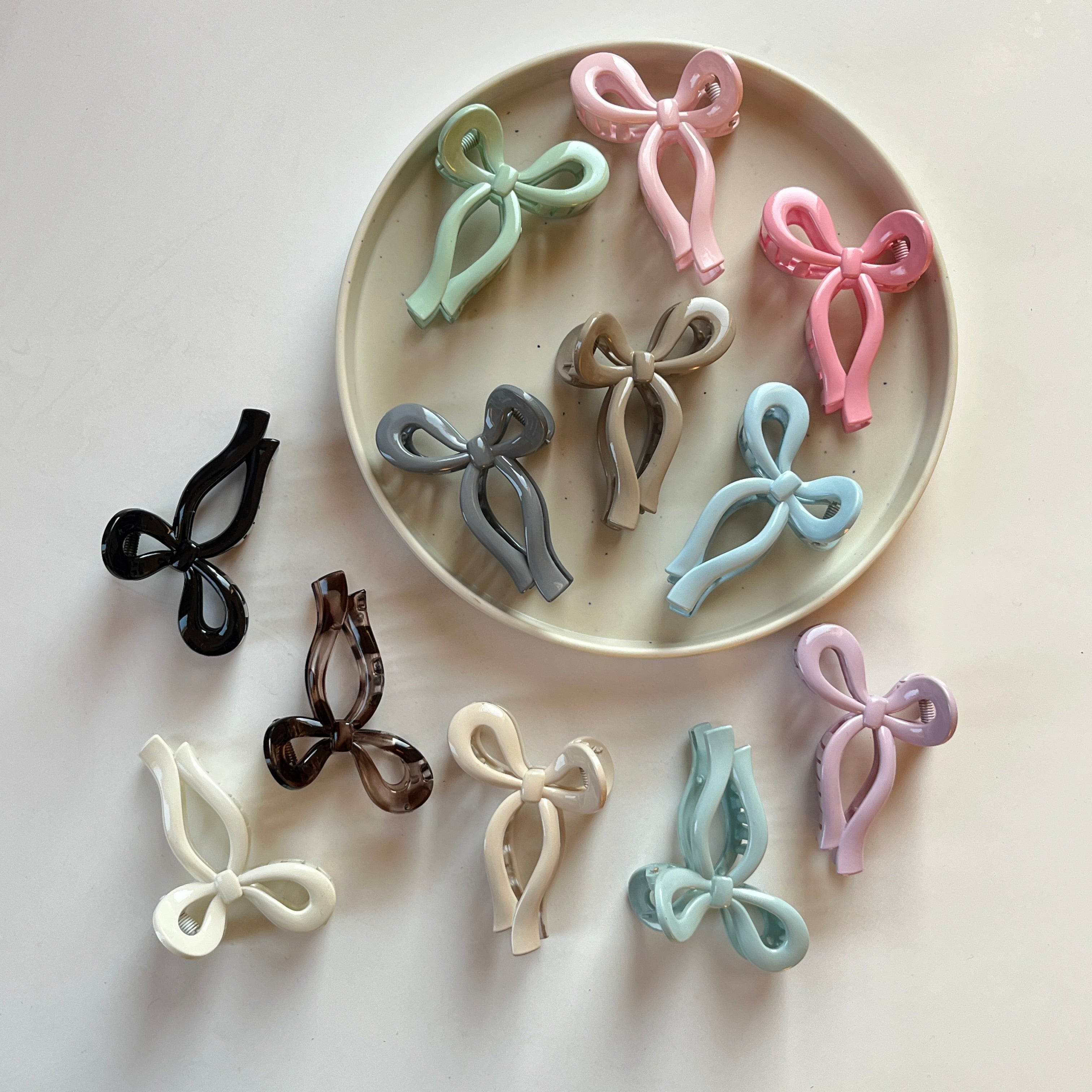 Bow Knot Hair Claw Set (12 pcs)