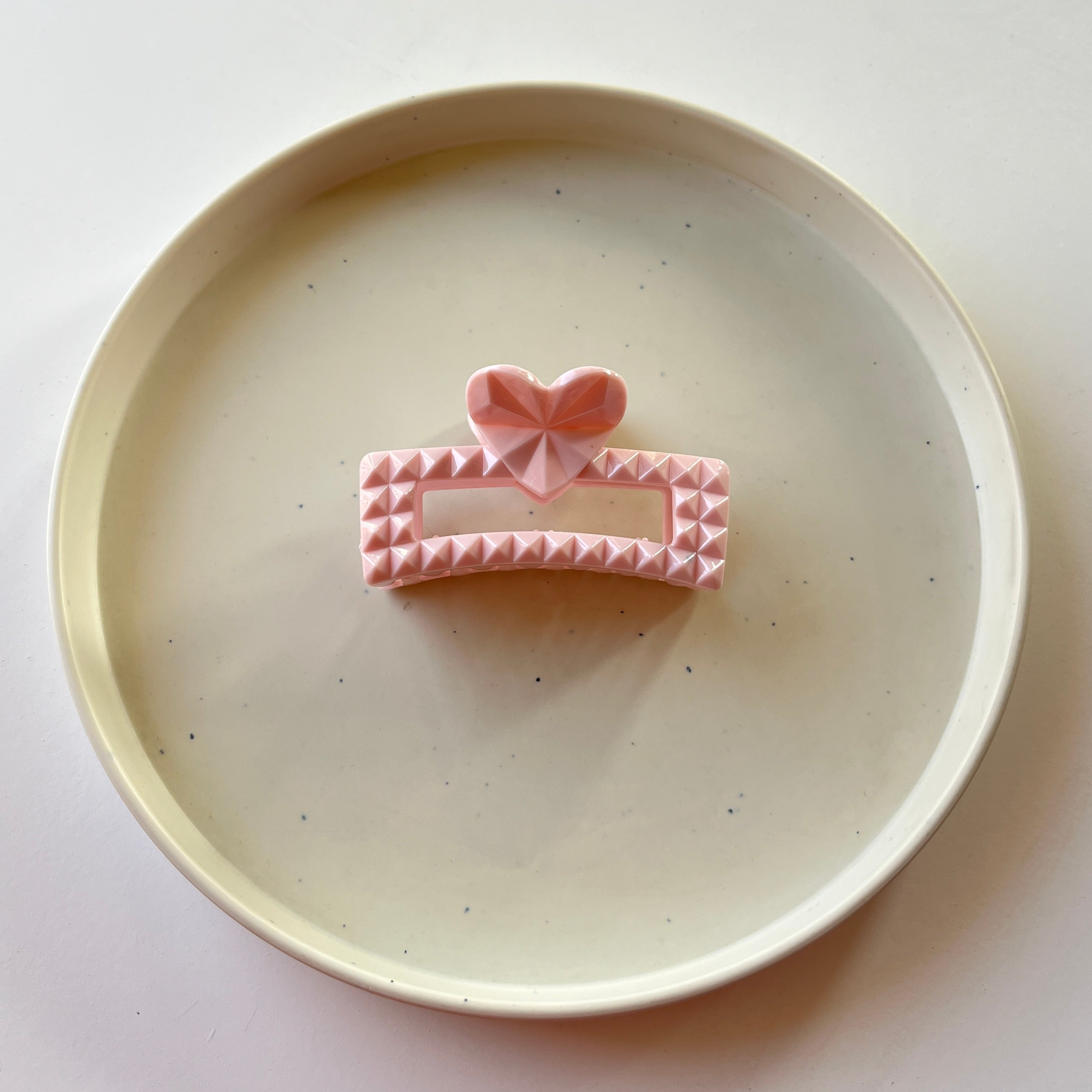 Studded Heart Frame Hair Claw