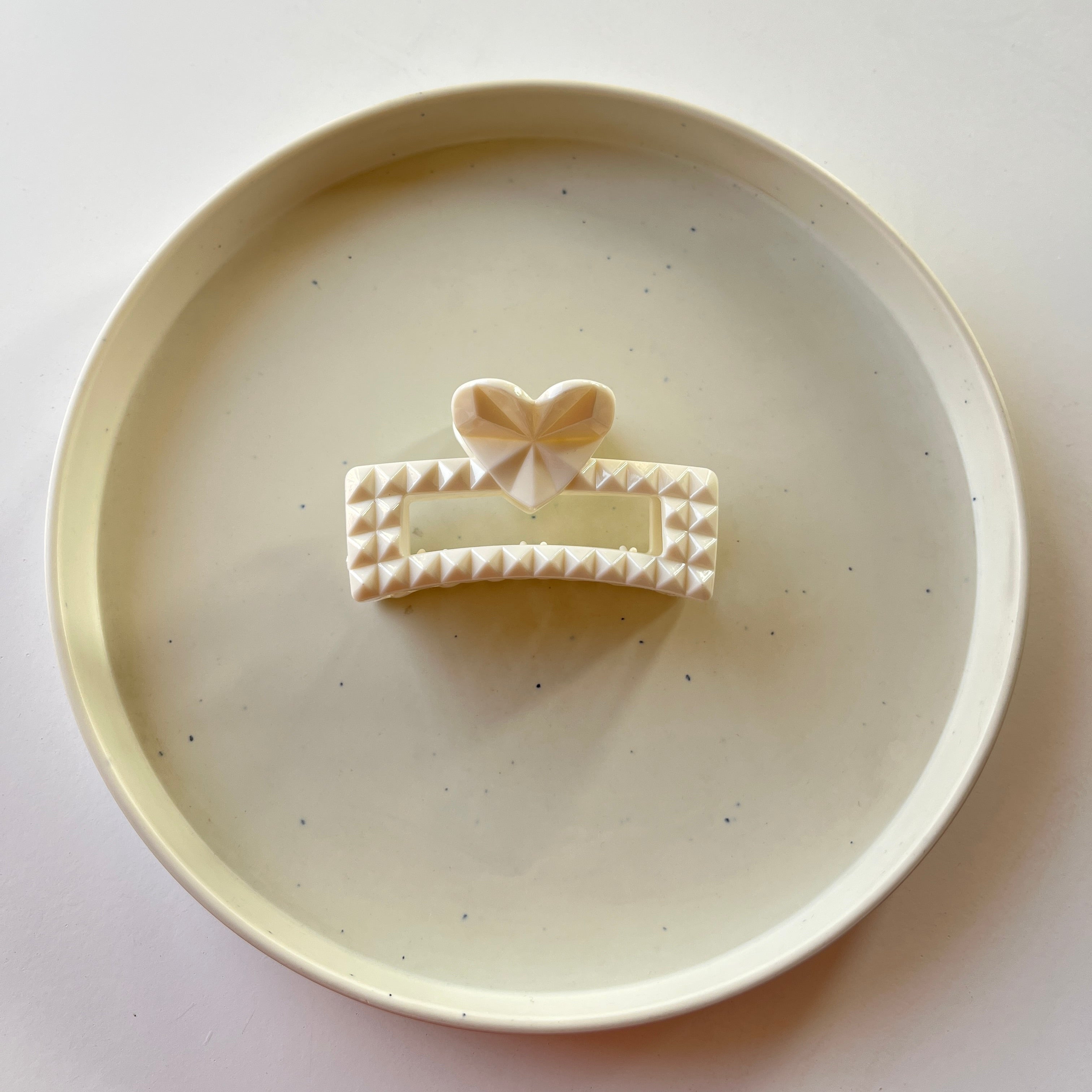 Studded Heart Frame Hair Claw