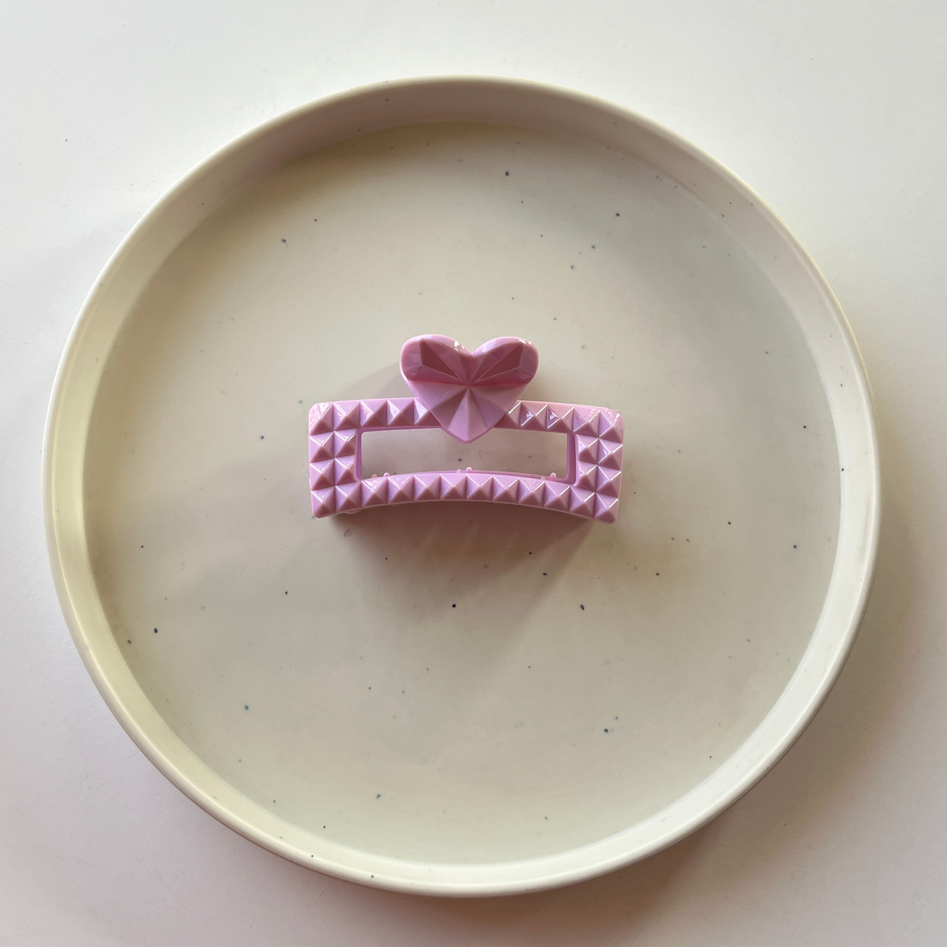 Studded Heart Frame Hair Claw