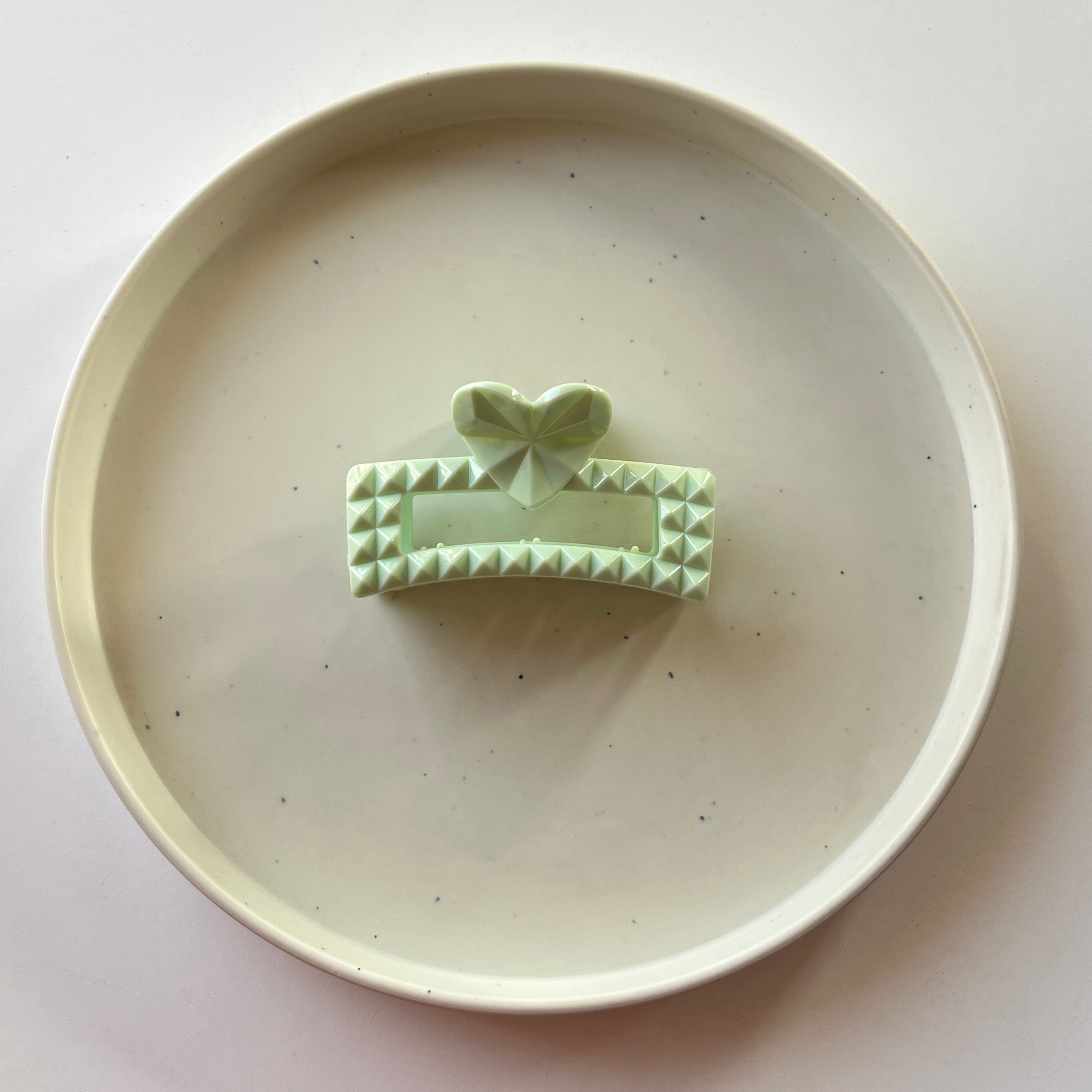 Studded Heart Frame Hair Claw