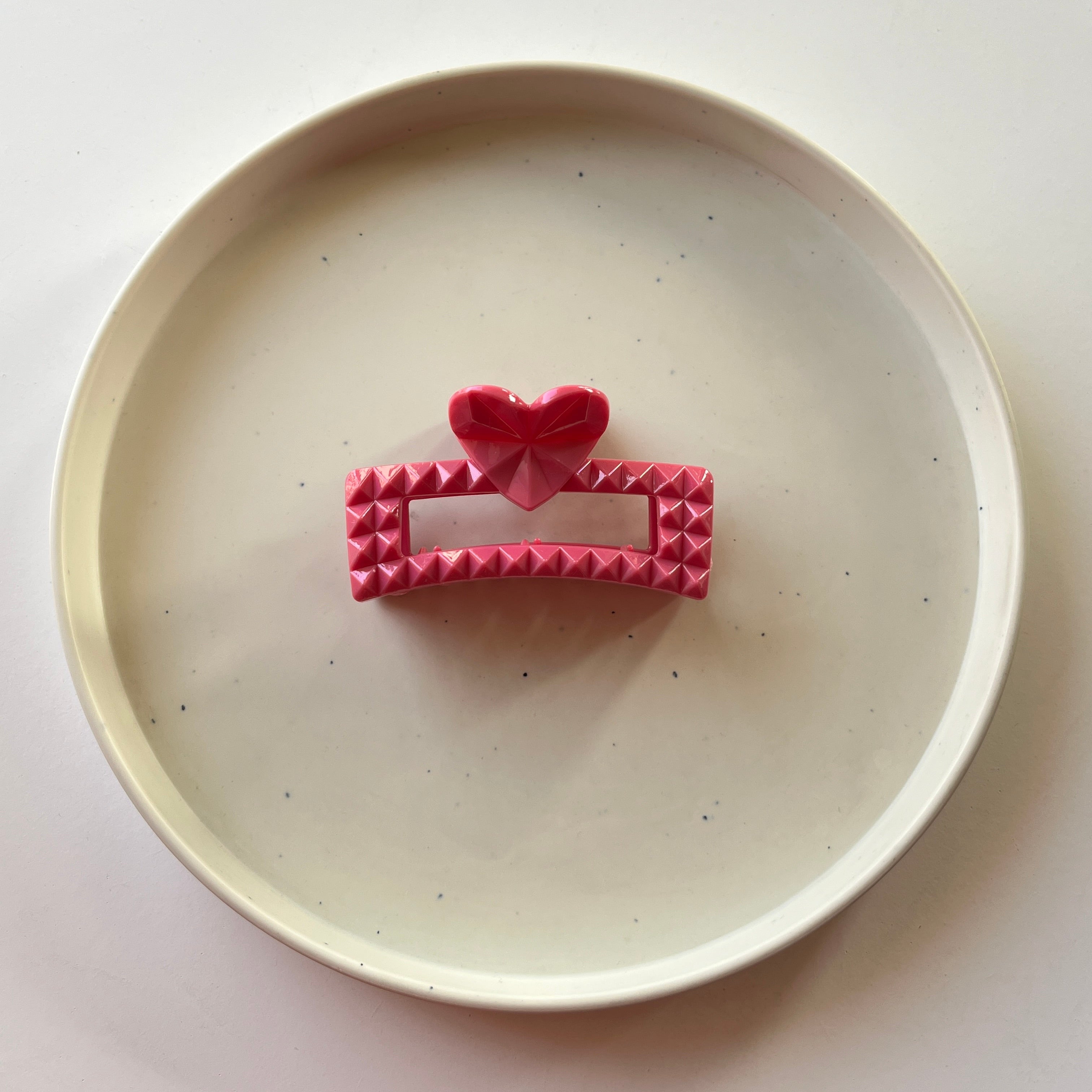 Studded Heart Frame Hair Claw