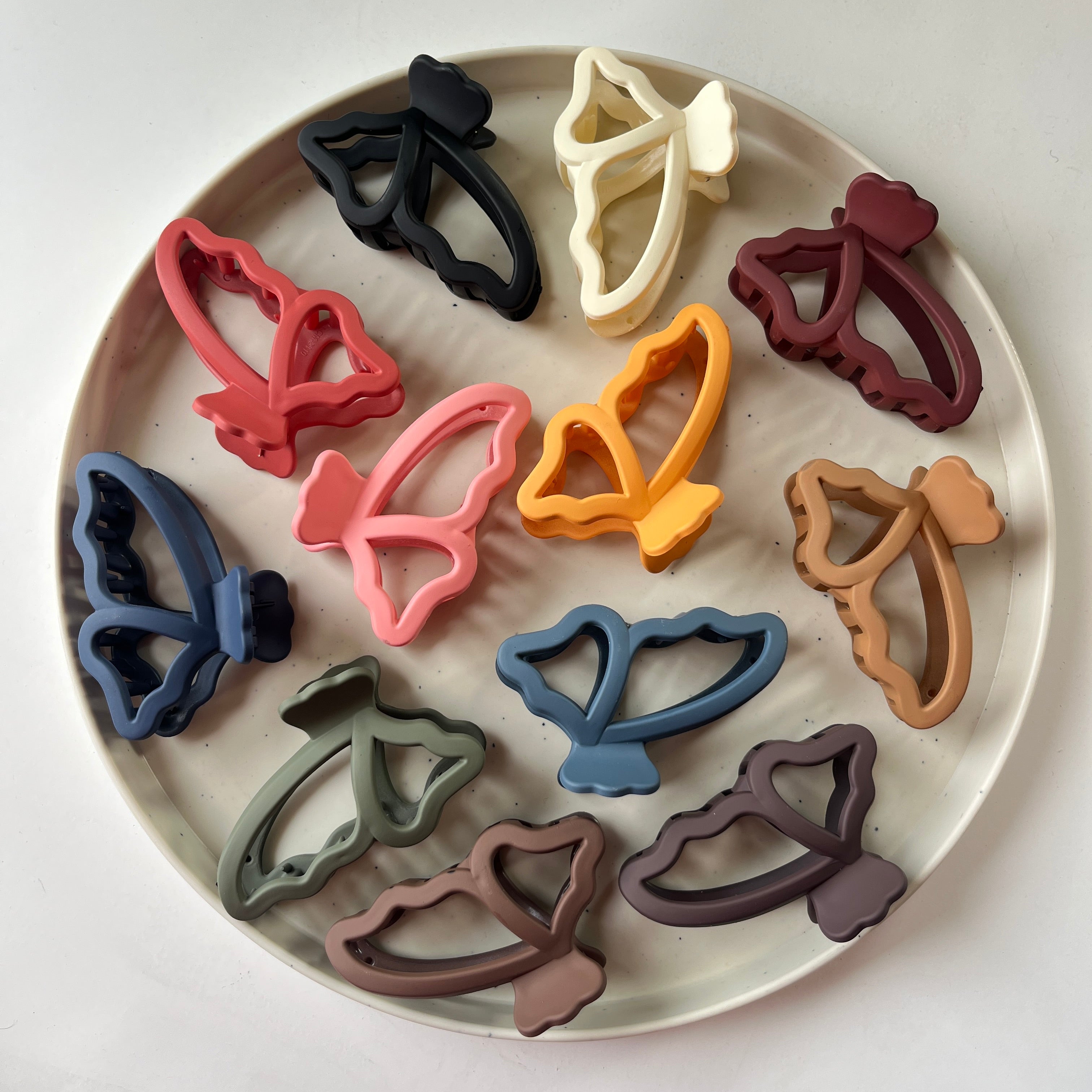 Soft Curve Bow Hair Claw Set of 12 Pcs