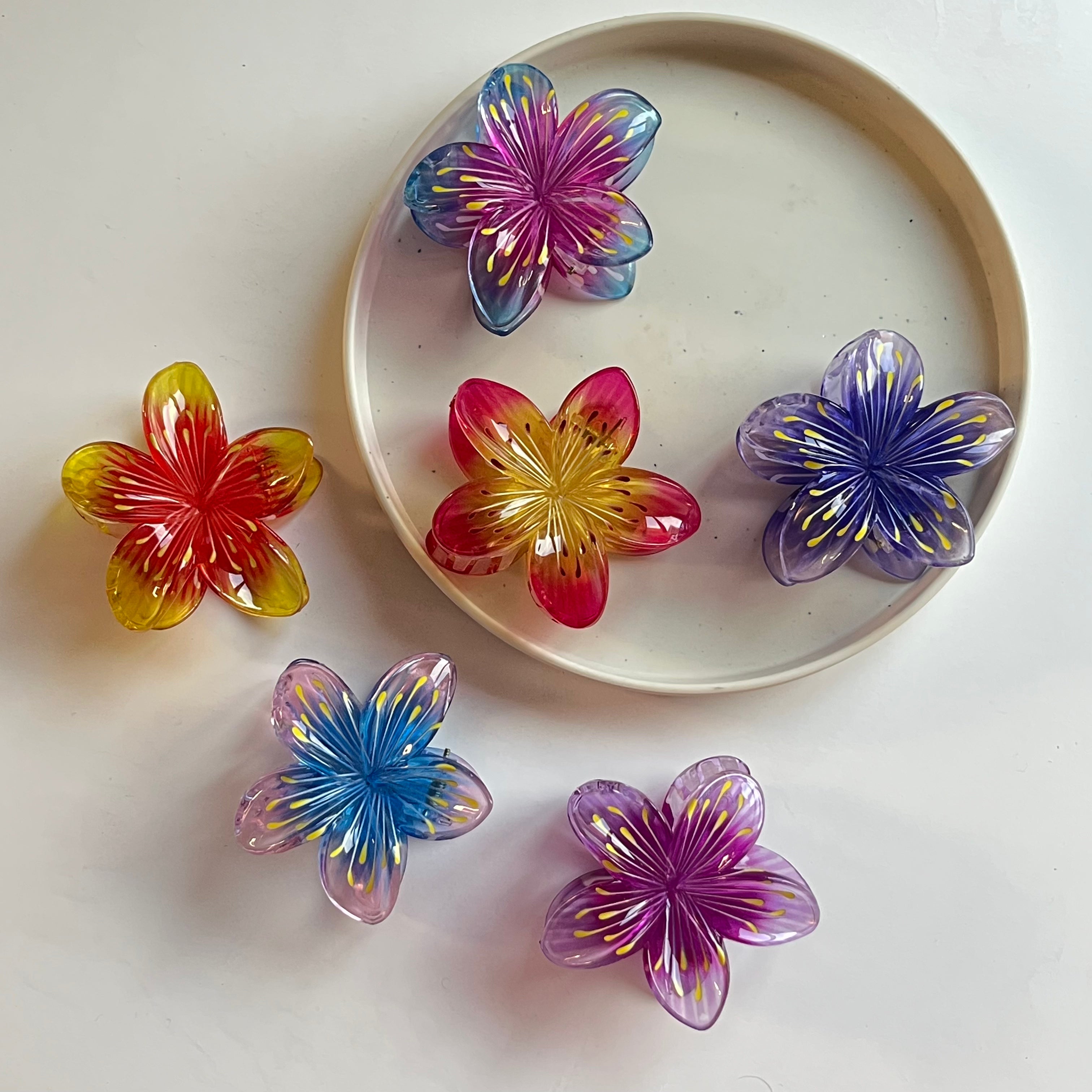 Radiant Petal Bloom Hair Claw Set of 6 Pcs