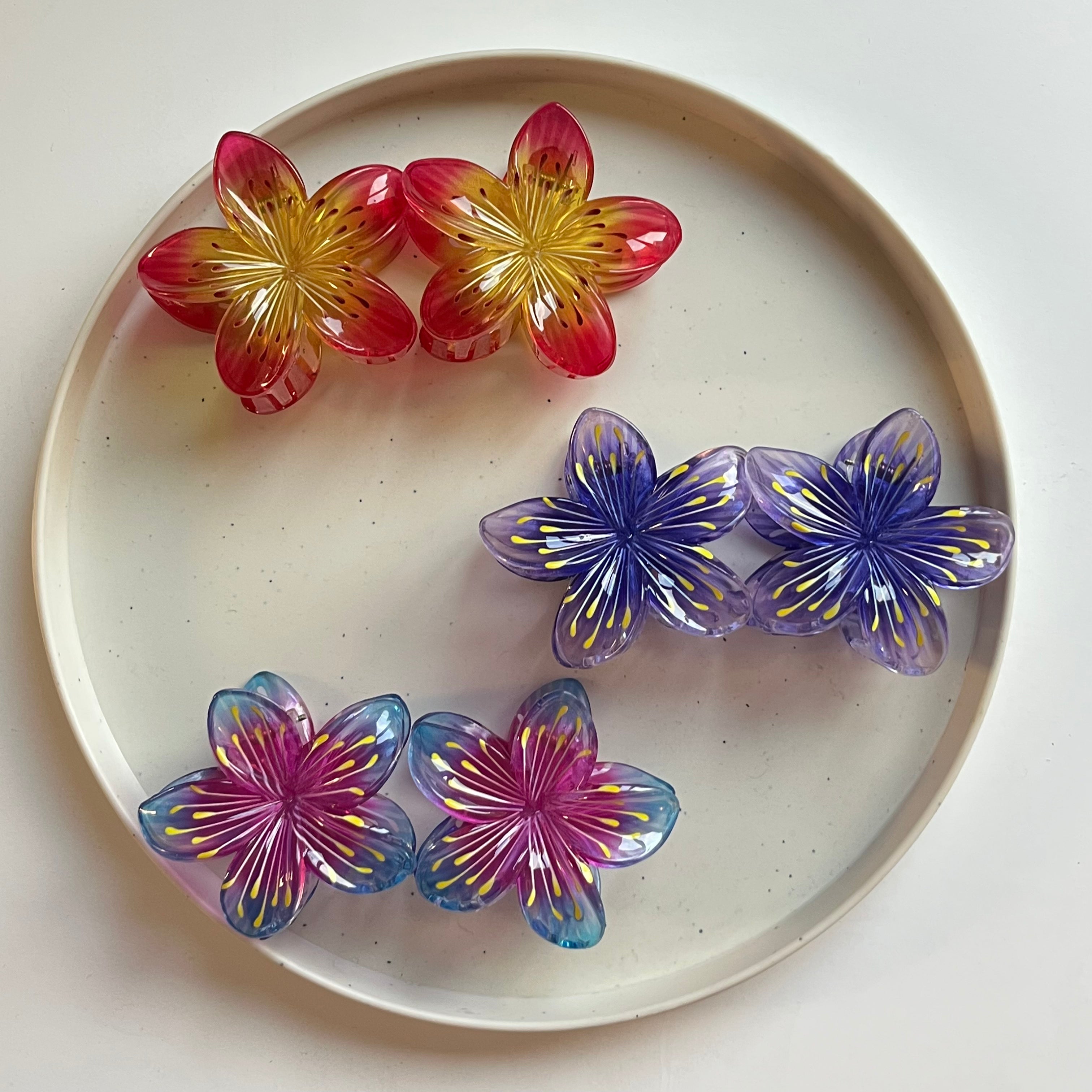 Radiant Petal Bloom Hair Claw Set of 6 Pcs