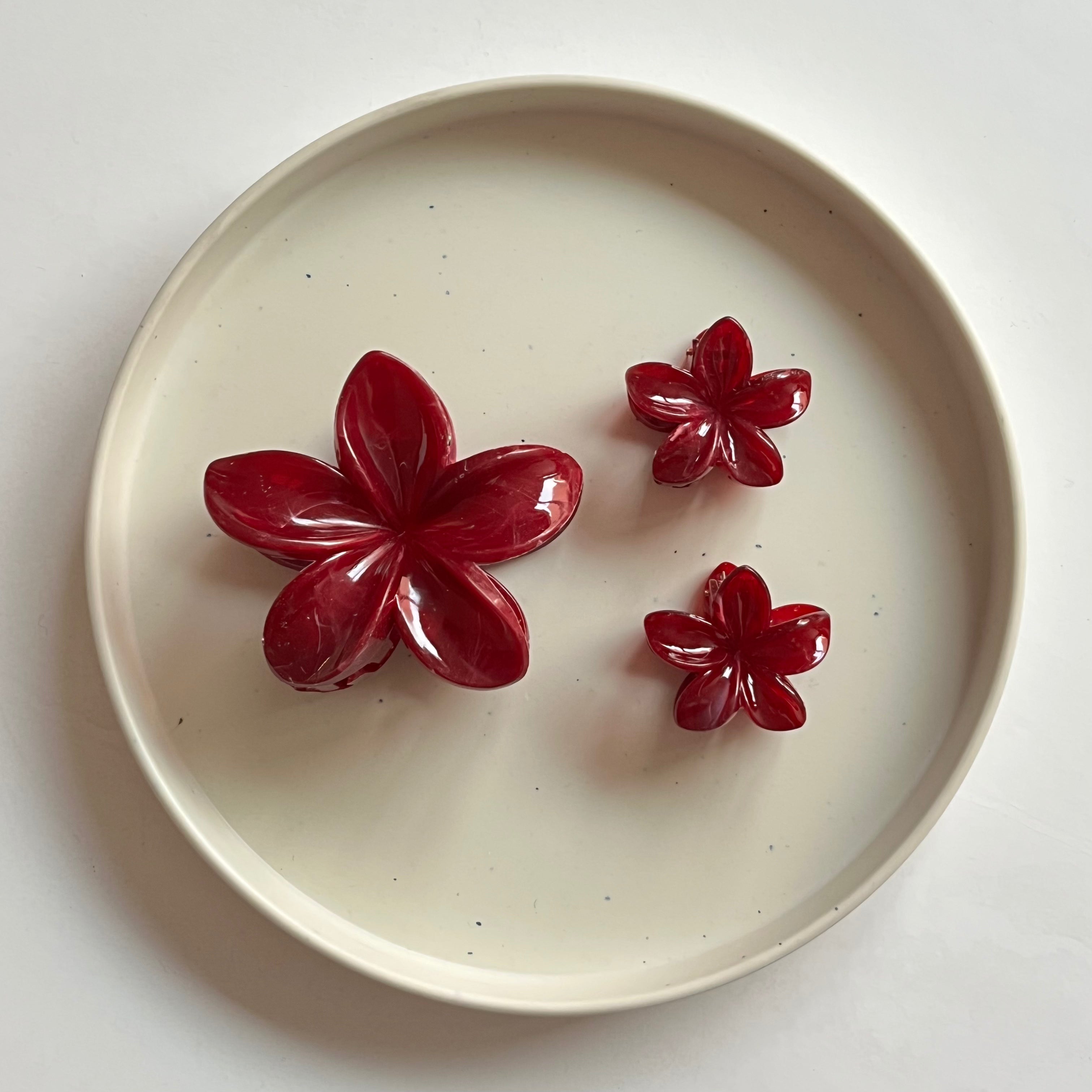 Flower Hair Claw Set of 3 Pcs Each Colour