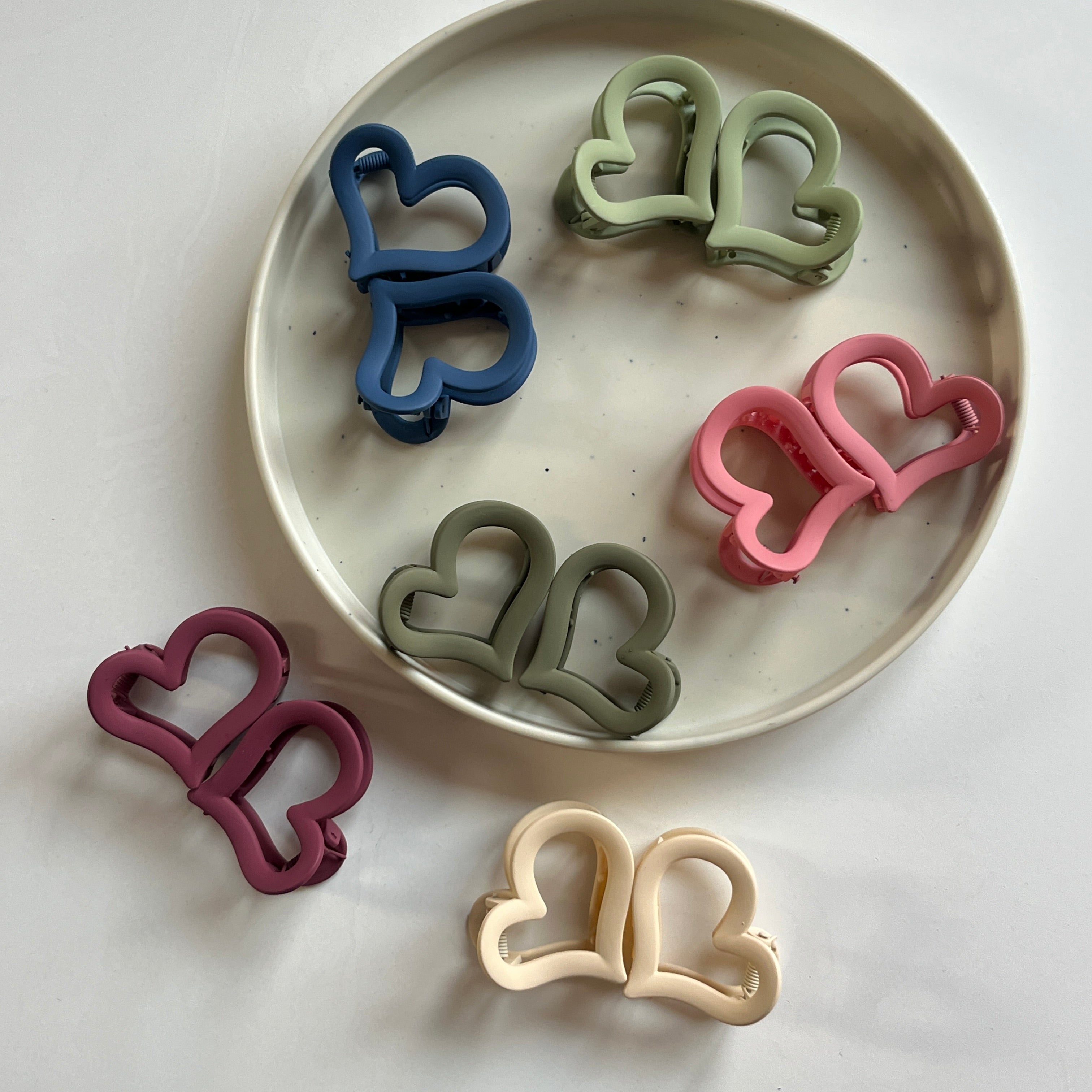 Heart Hair Claw Set of 12 Pcs