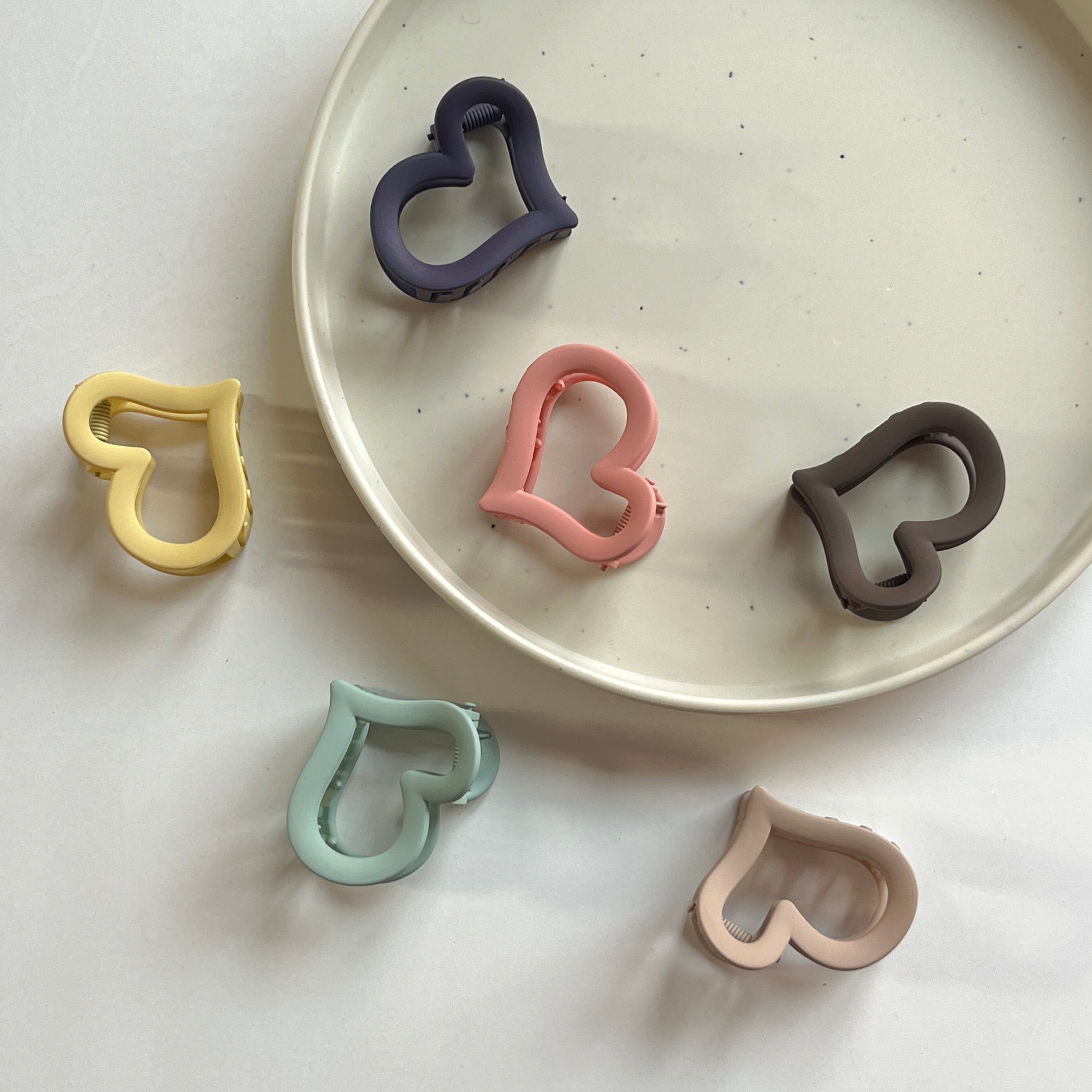 Heart Hair Claw Set of 6 Pcs