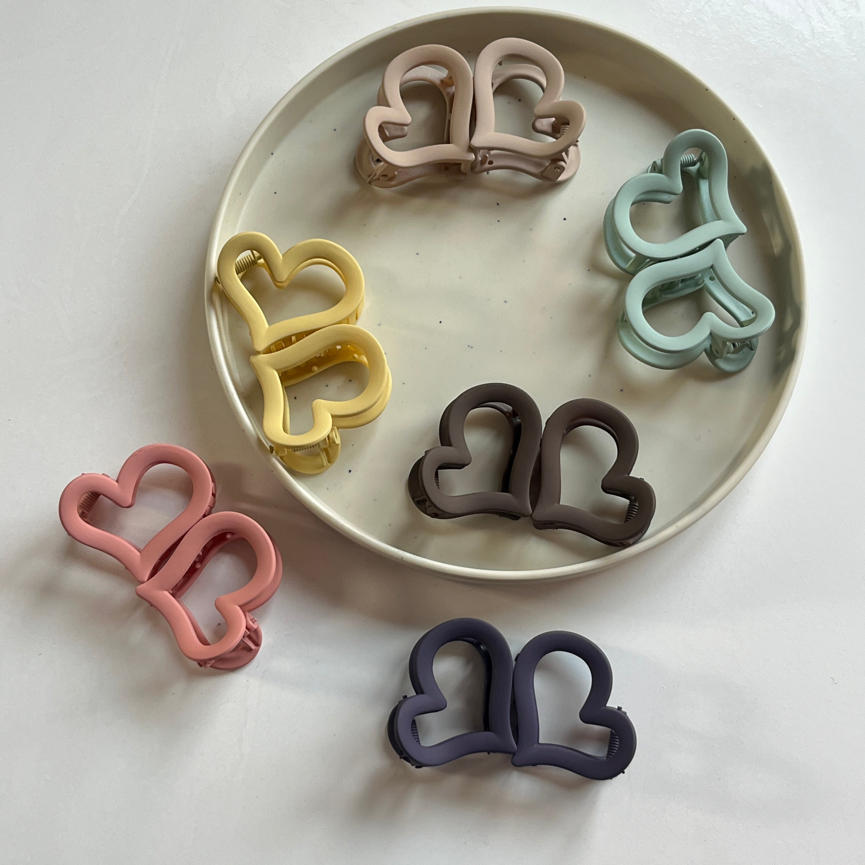 Heart Hair Claw Set of 12 Pcs